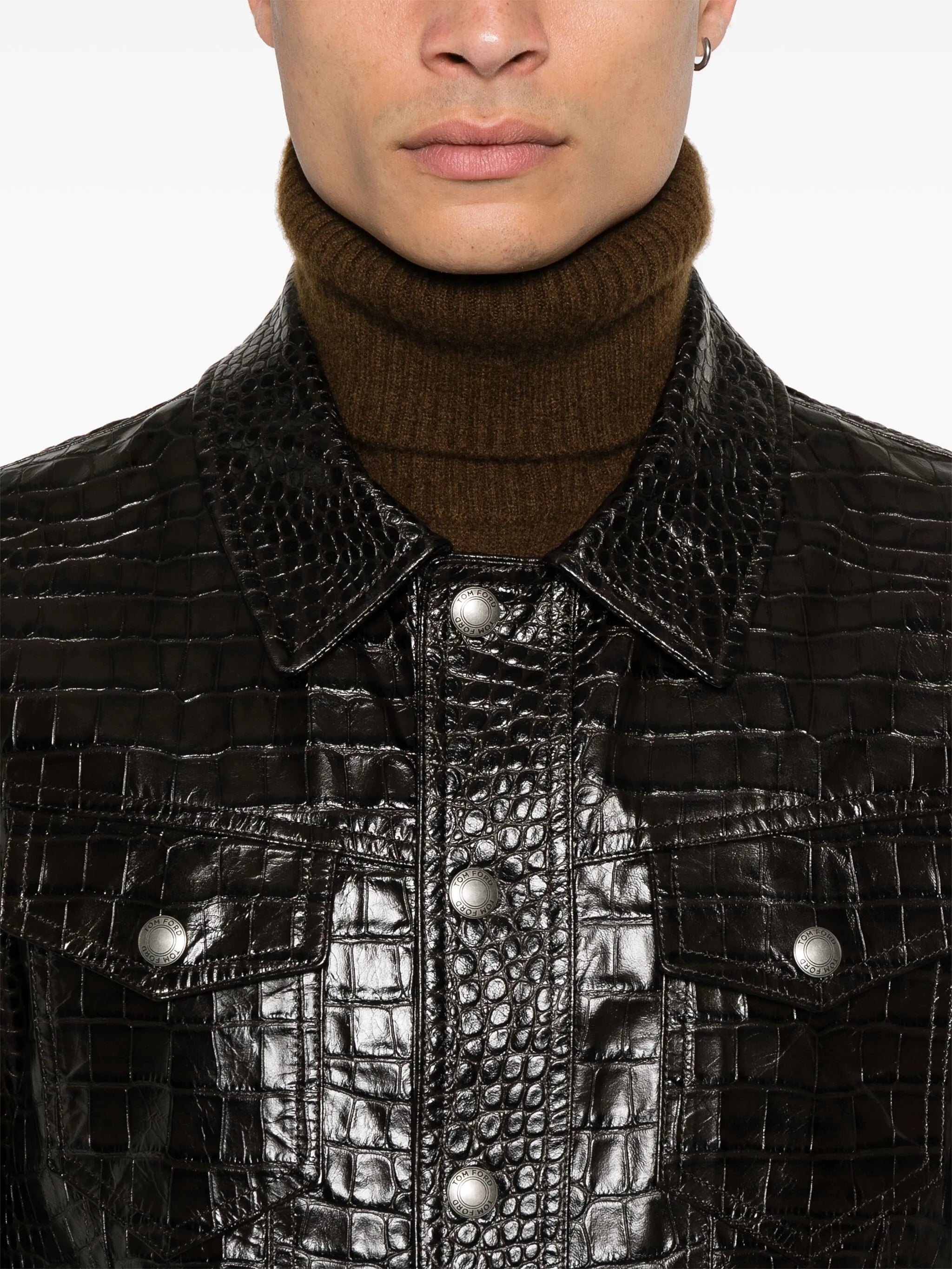 croc leather jacket