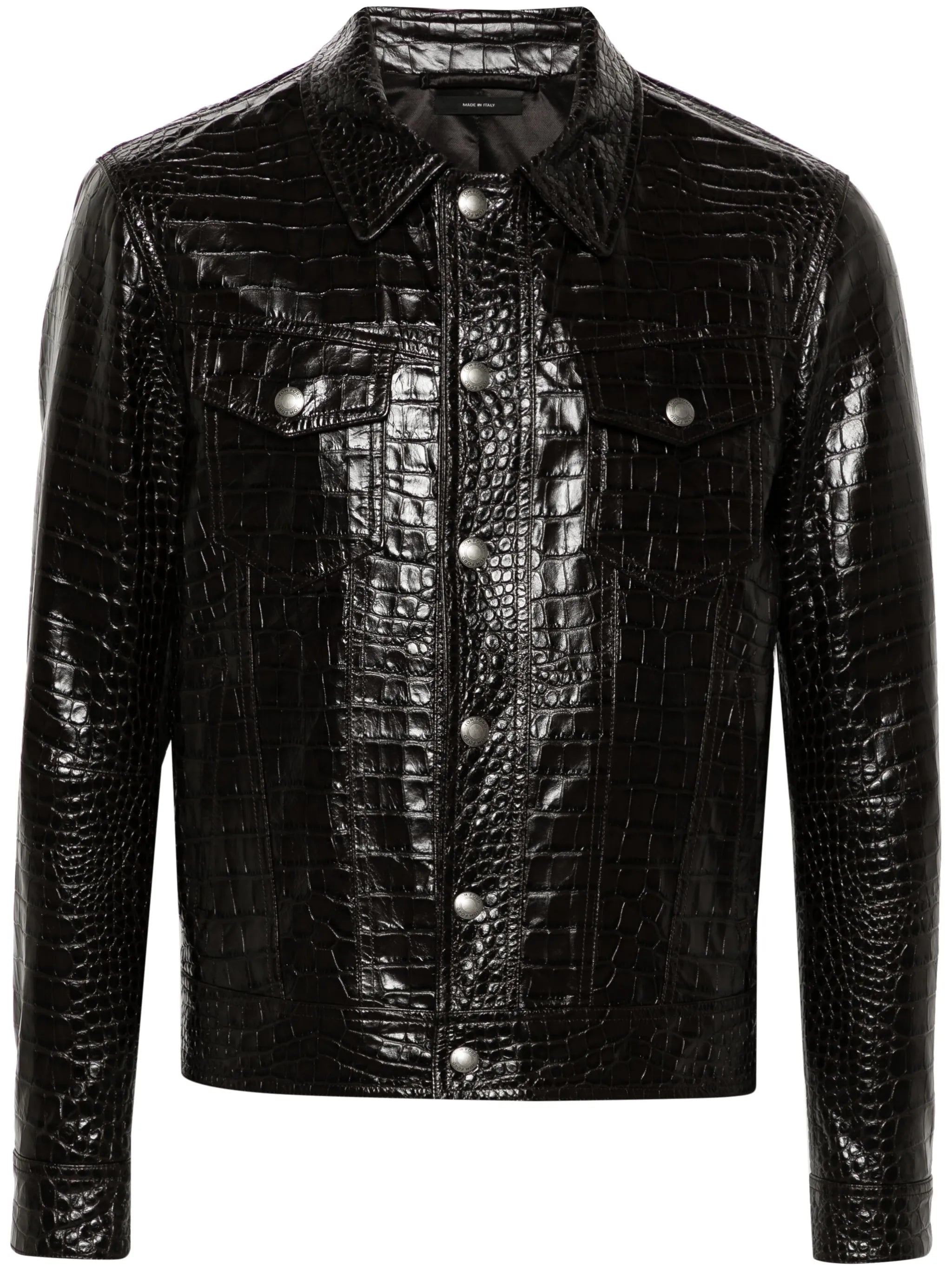 croc leather jacket