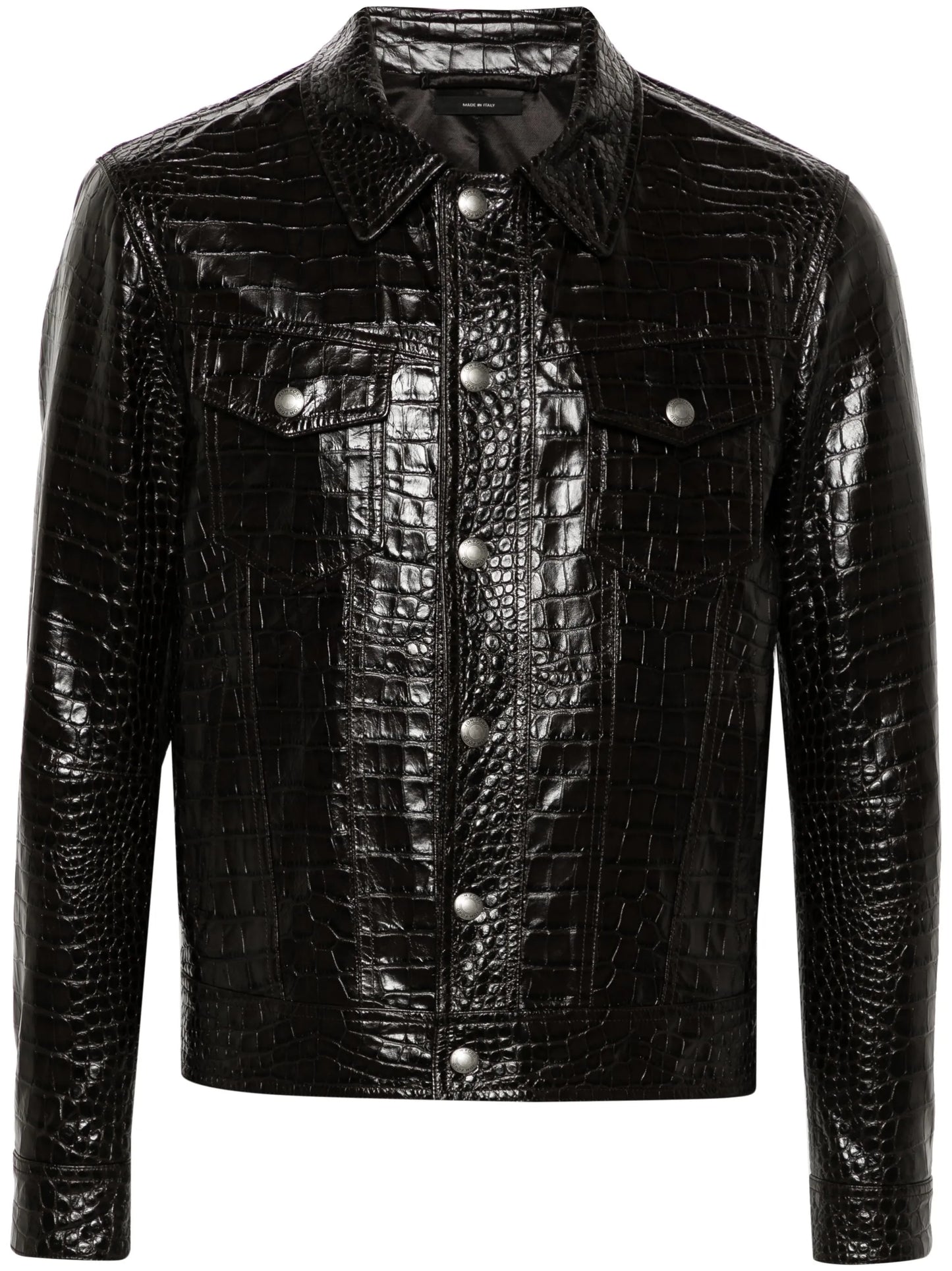 croc leather jacket
