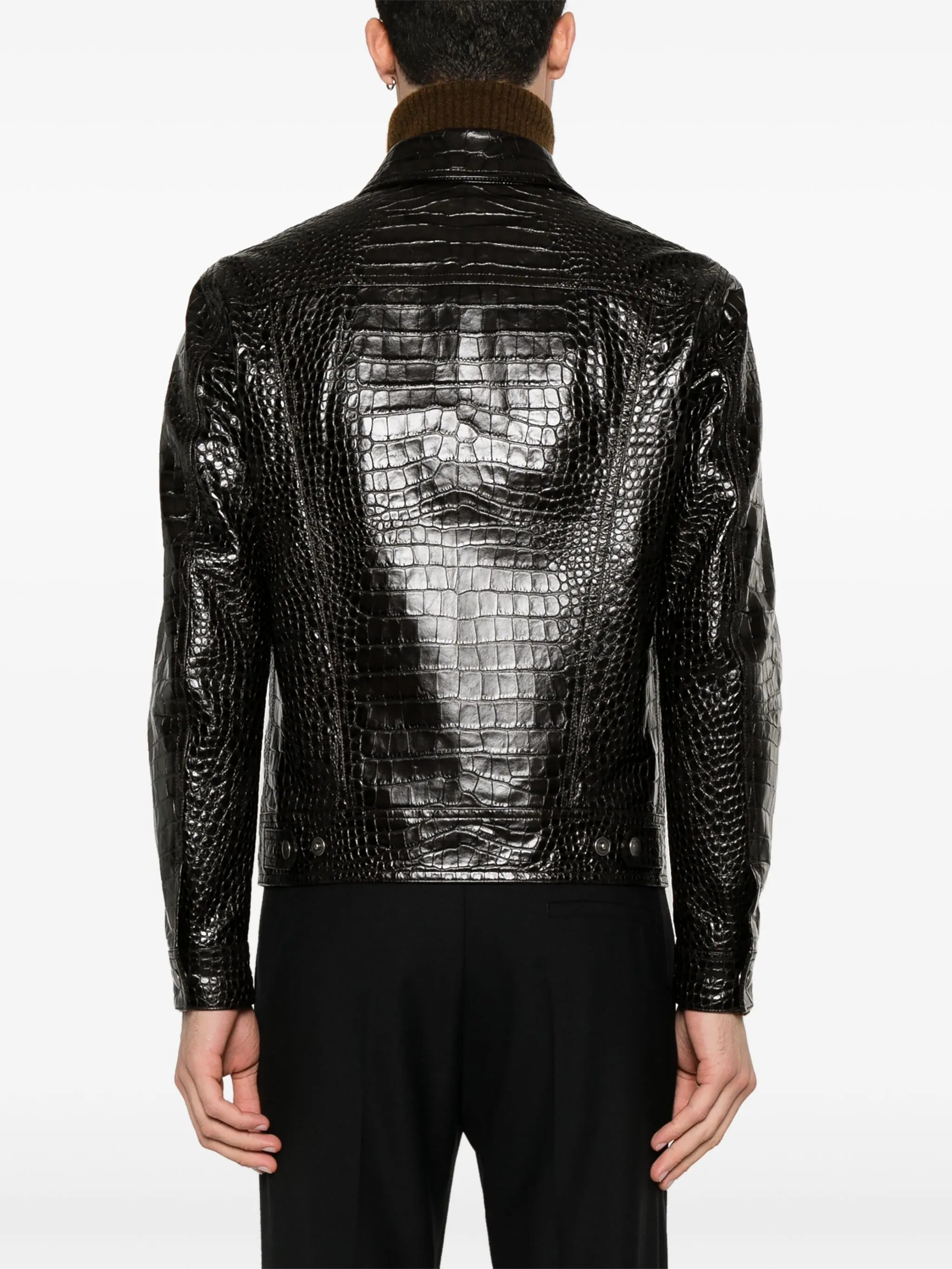 croc leather jacket