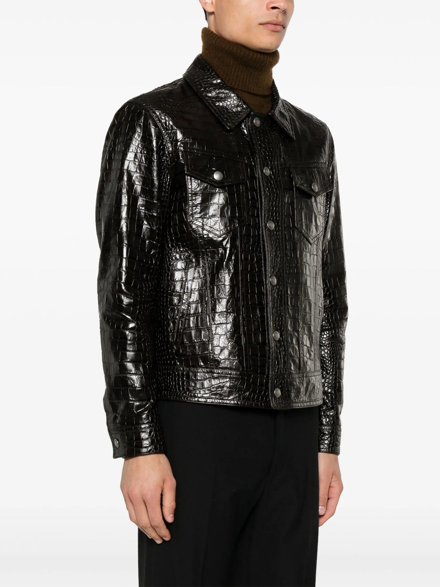 croc leather jacket