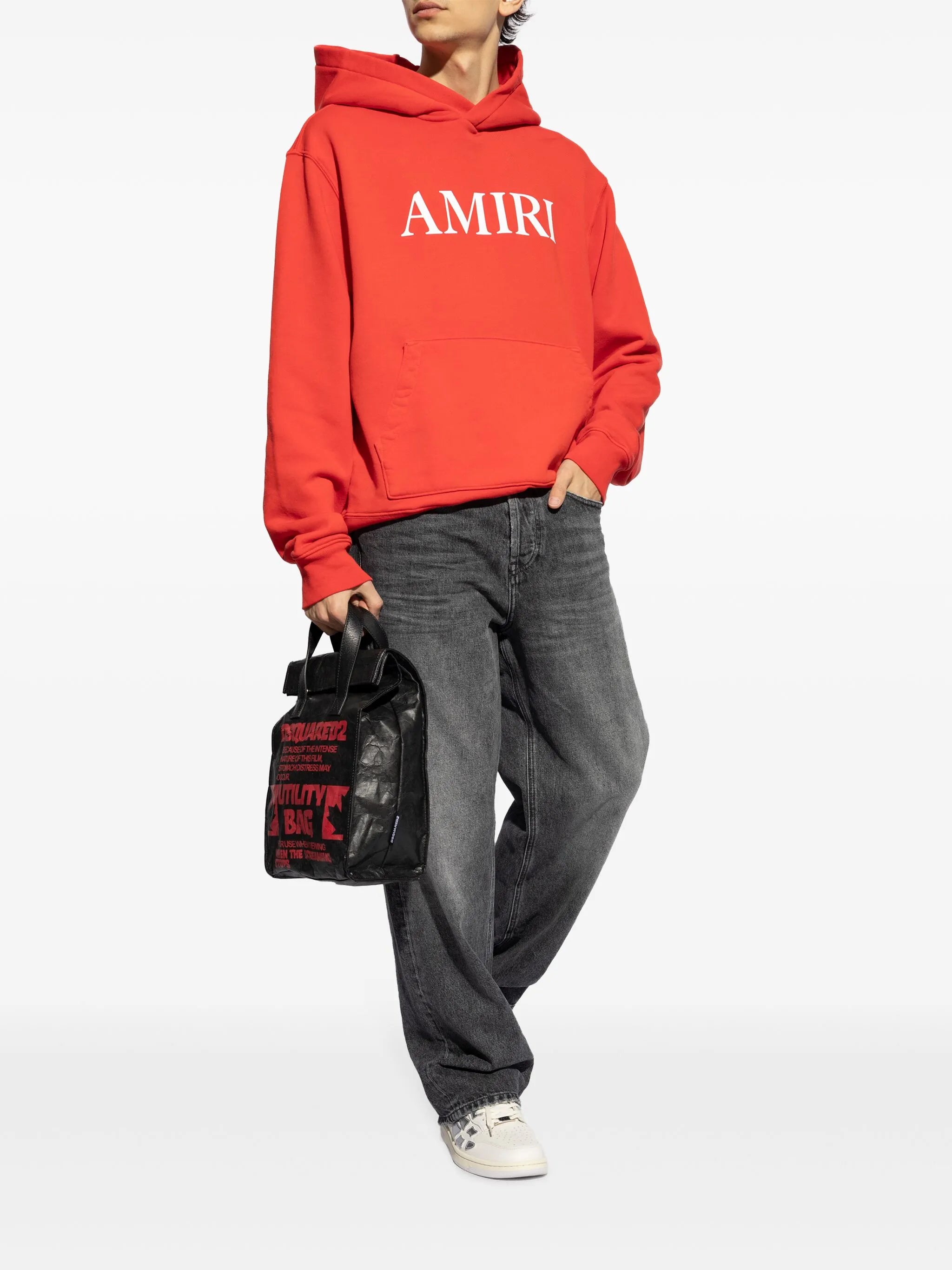 logo-print cotton hoodie