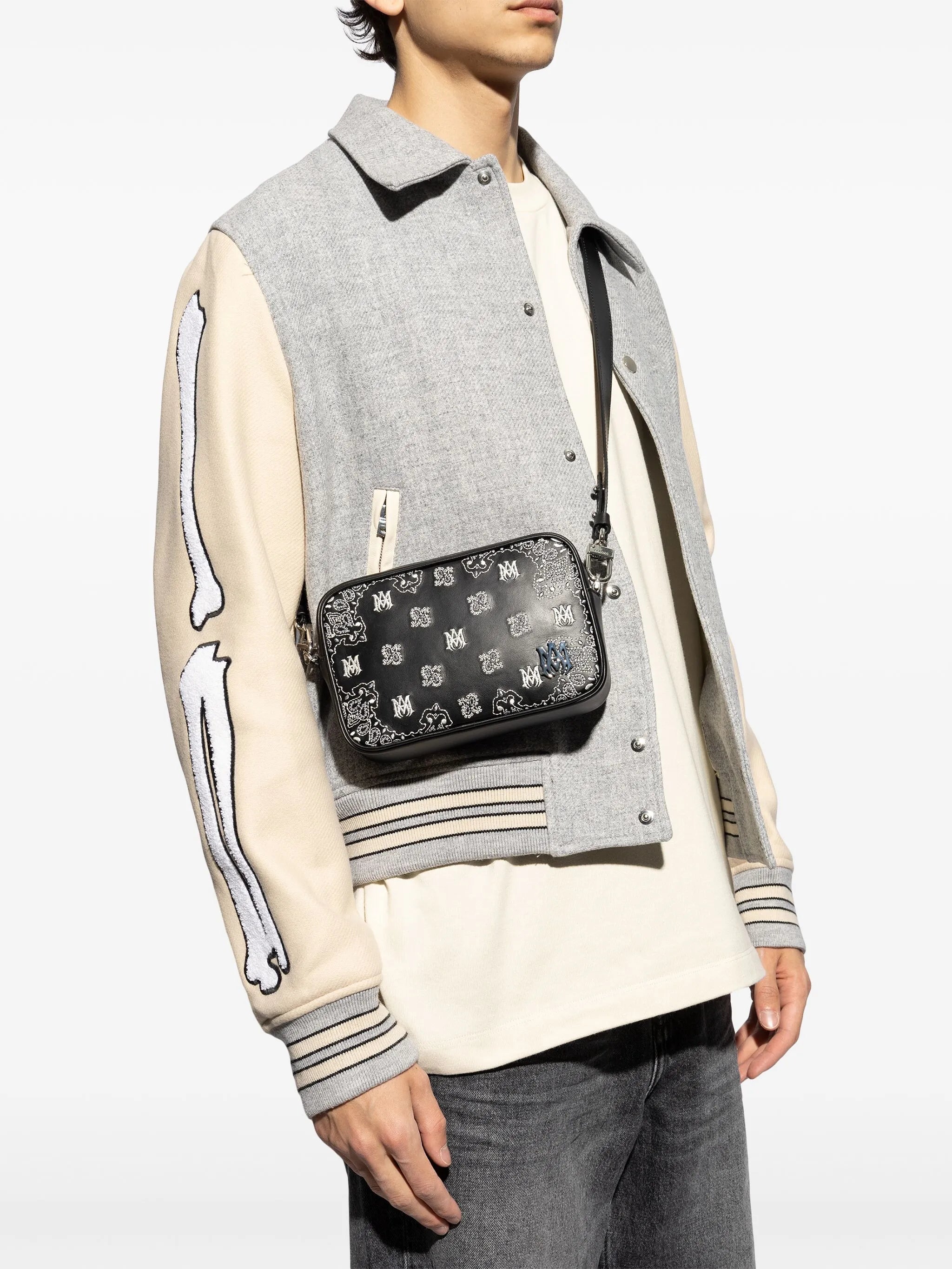 Bandana leather crossbody bag