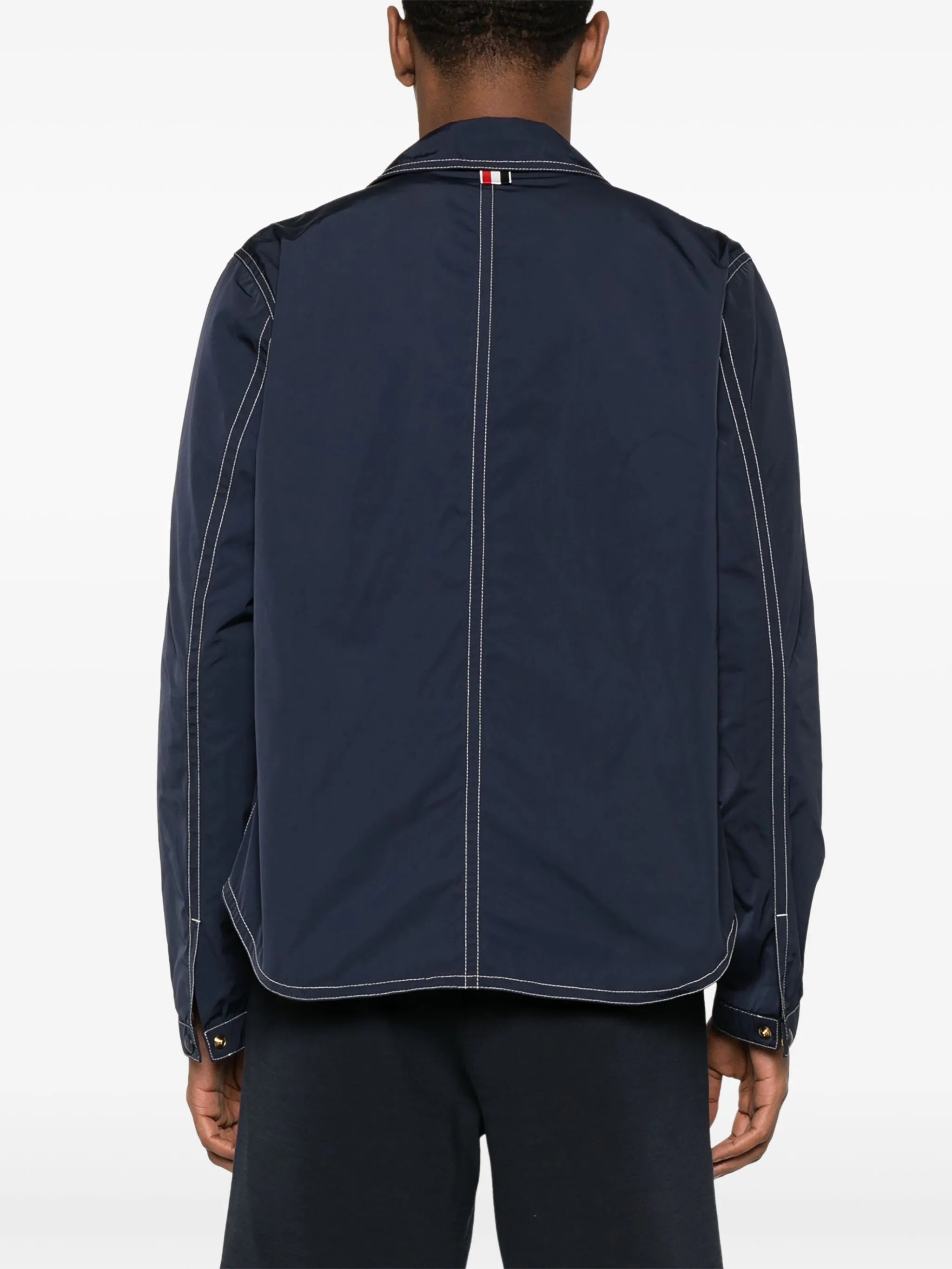 contrast-stitching shirt jacket