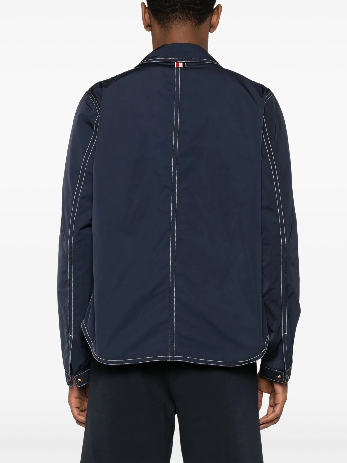 contrast-stitching shirt jacket