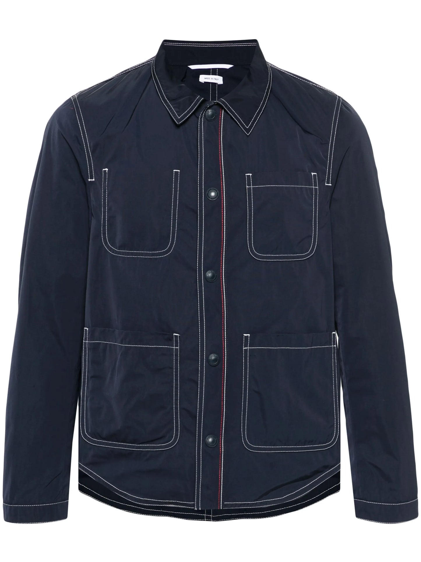 contrast-stitching shirt jacket