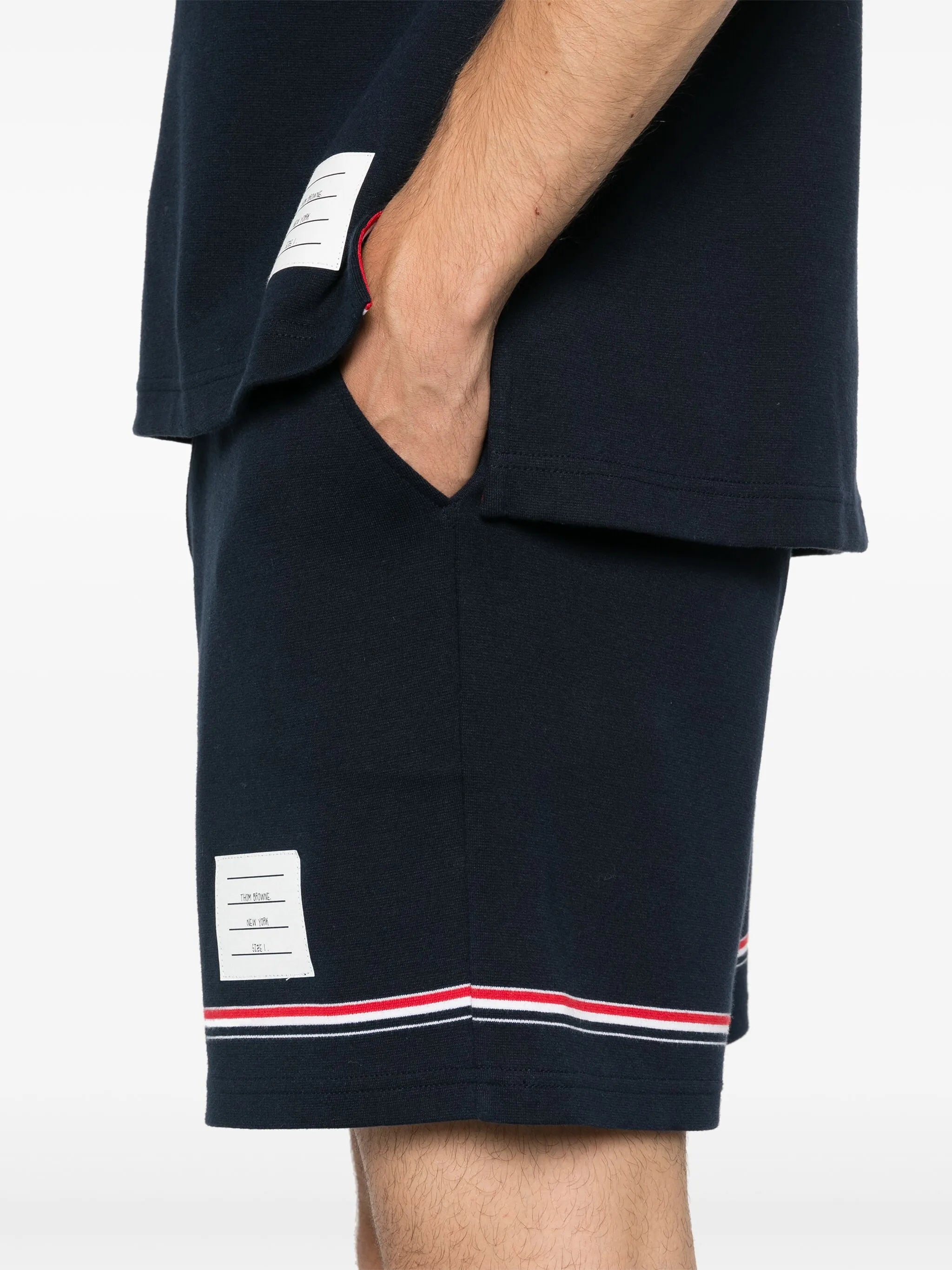 mid-rise track shorts