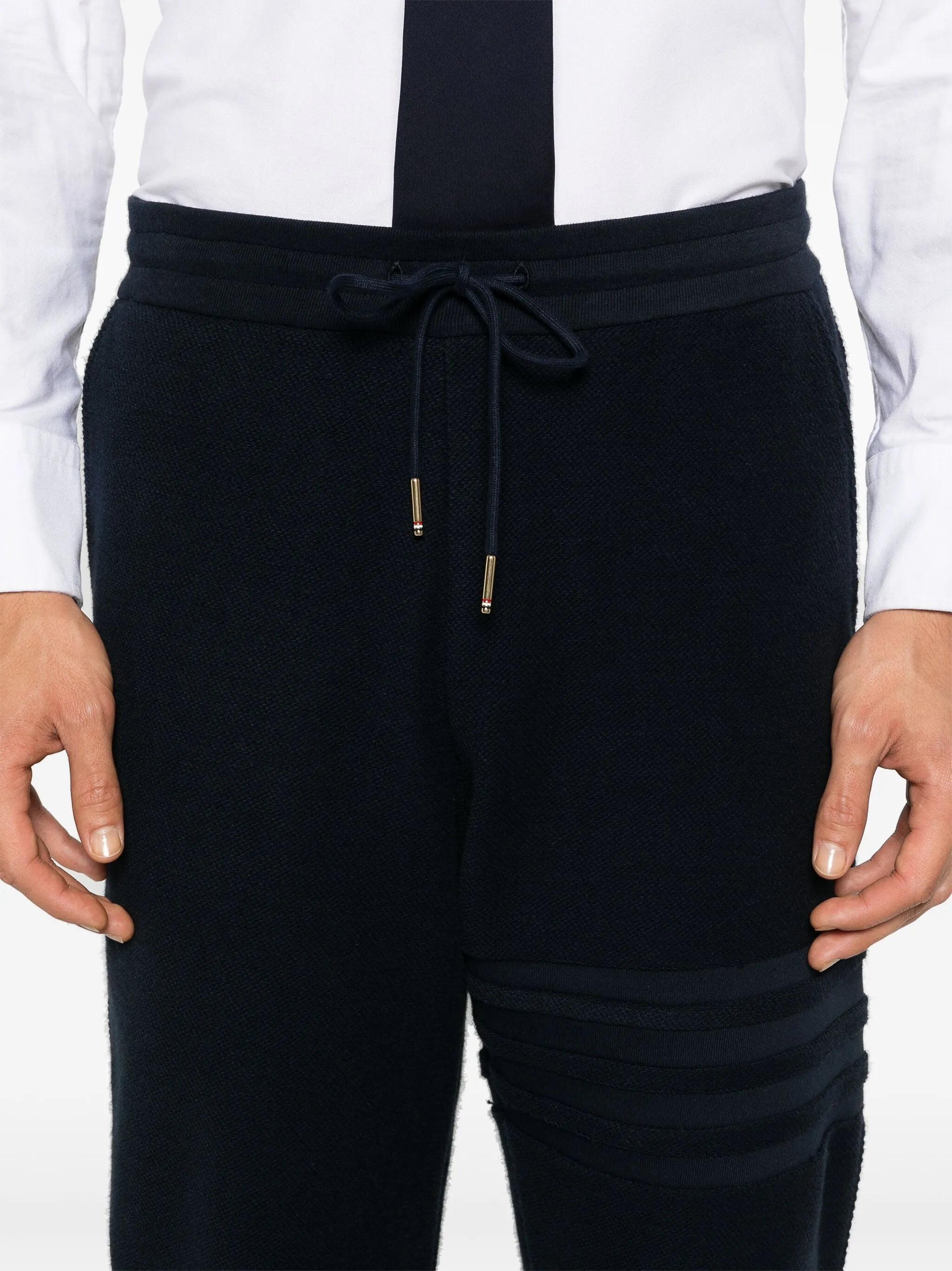 4-Bar stripe cotton track pants
