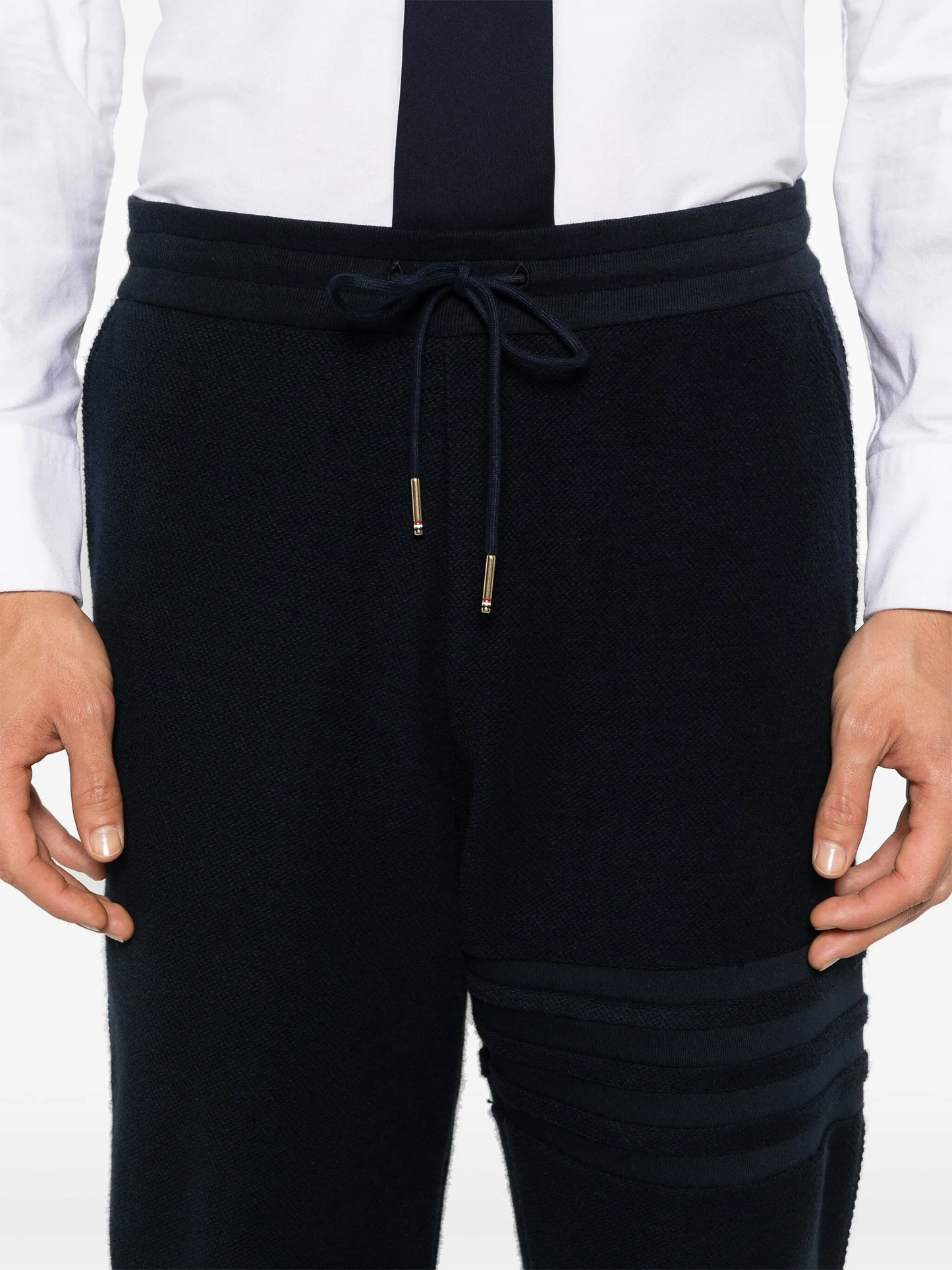 4-Bar stripe cotton track pants