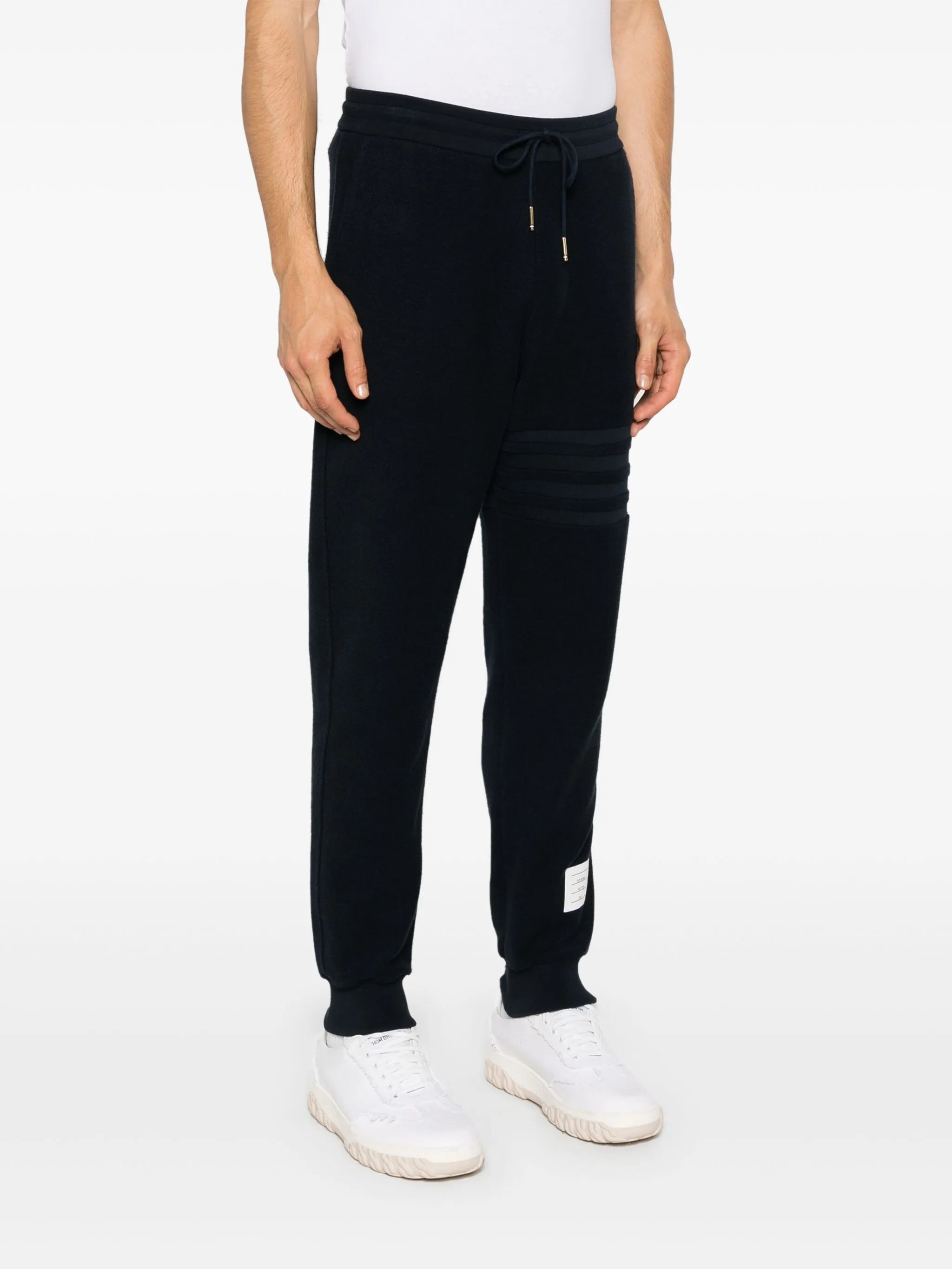 4-Bar stripe cotton track pants