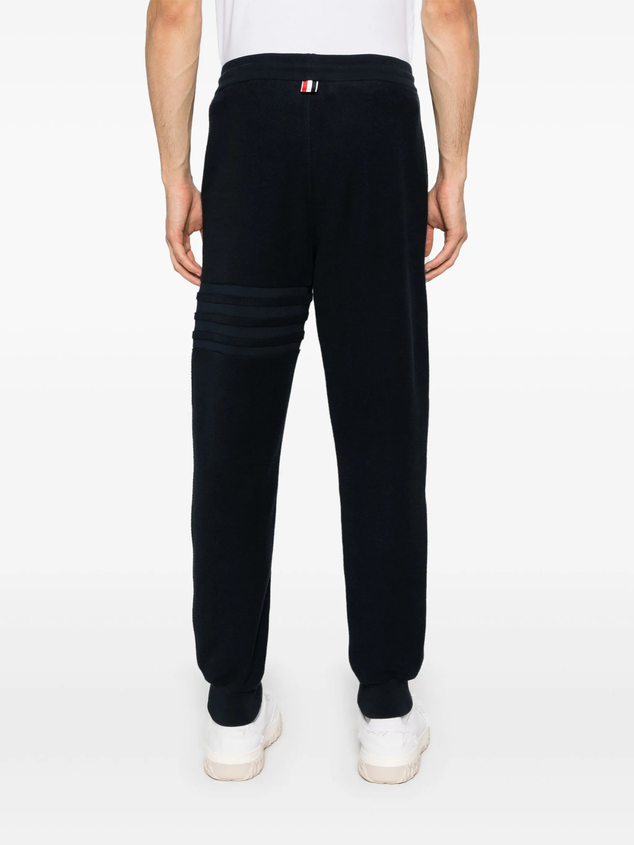 4-Bar stripe cotton track pants