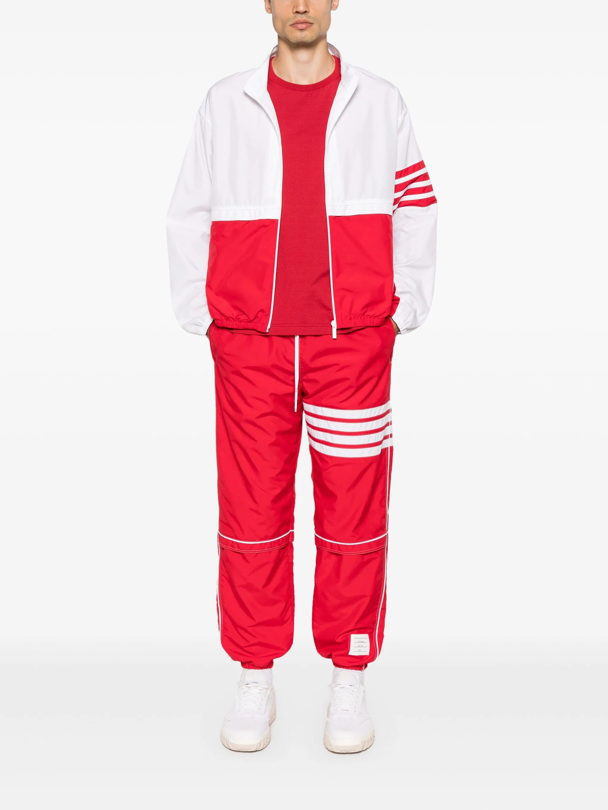 4-Bar stripe cotton T-shirt