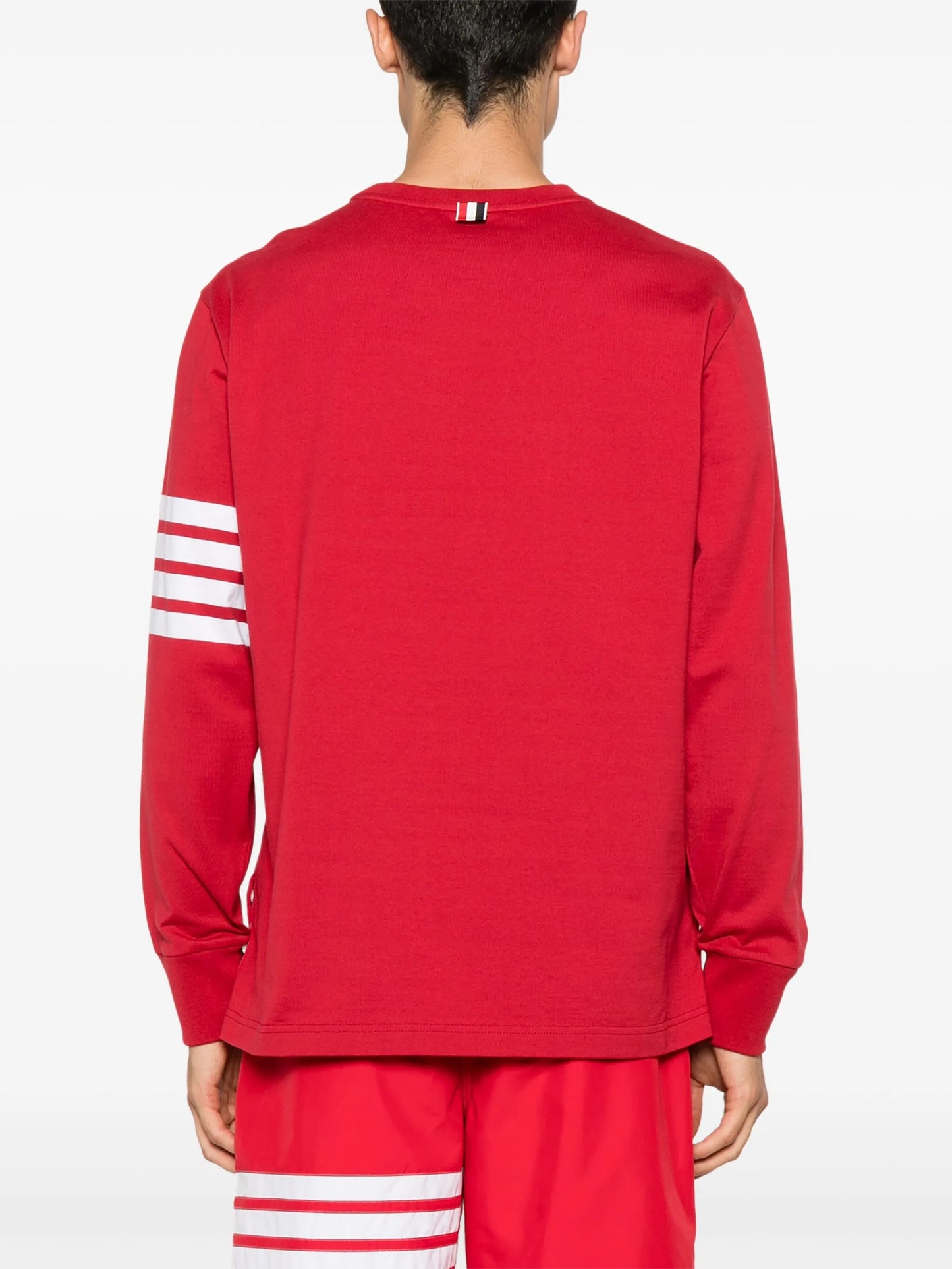 4-Bar stripe cotton T-shirt
