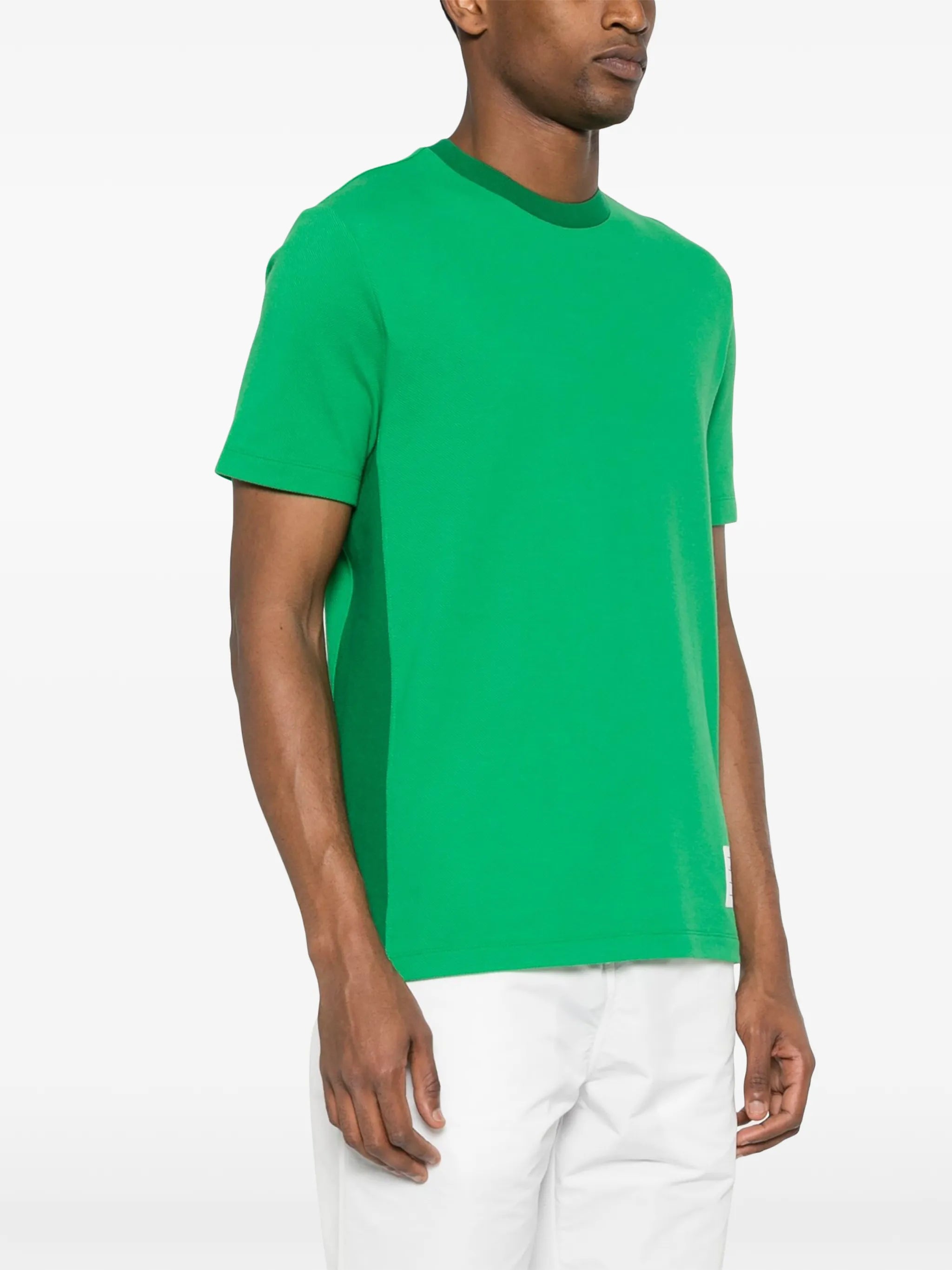 4-Bar stripe cotton T-shirt