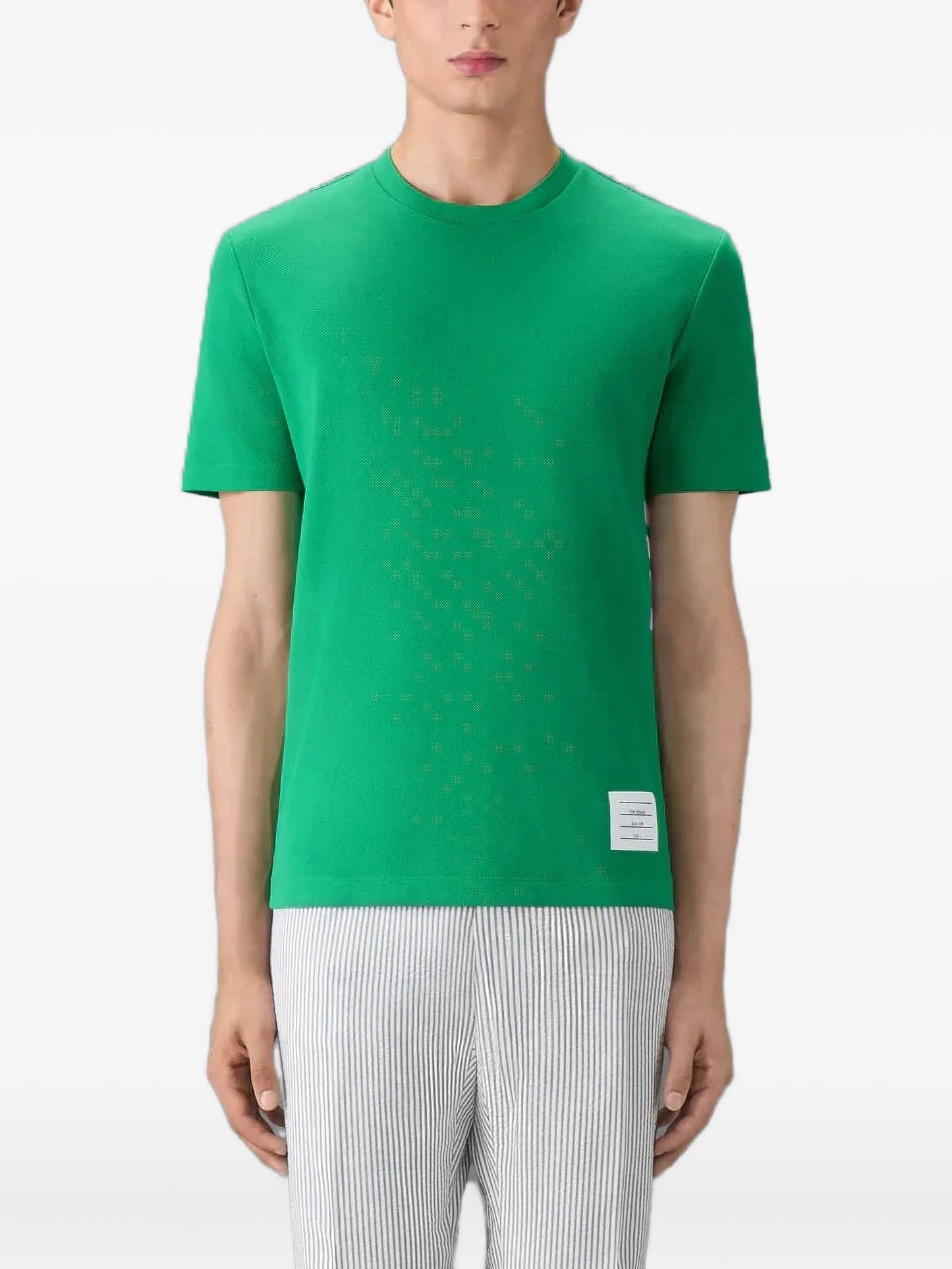 4-Bar stripe cotton T-shirt