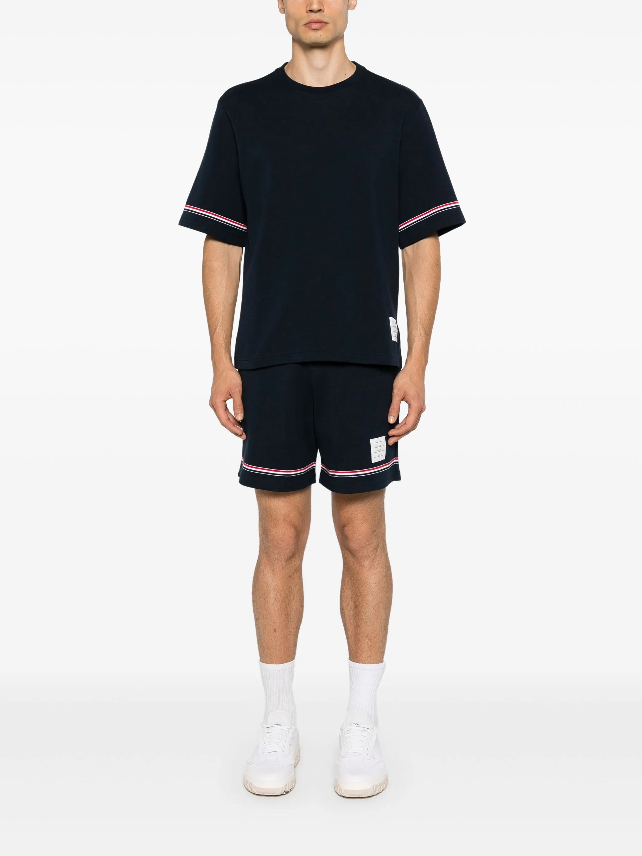 RWB-stripe cotton T-shirt