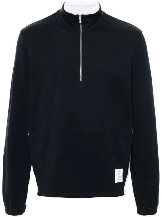 funnel-neck cotton sweatshirt