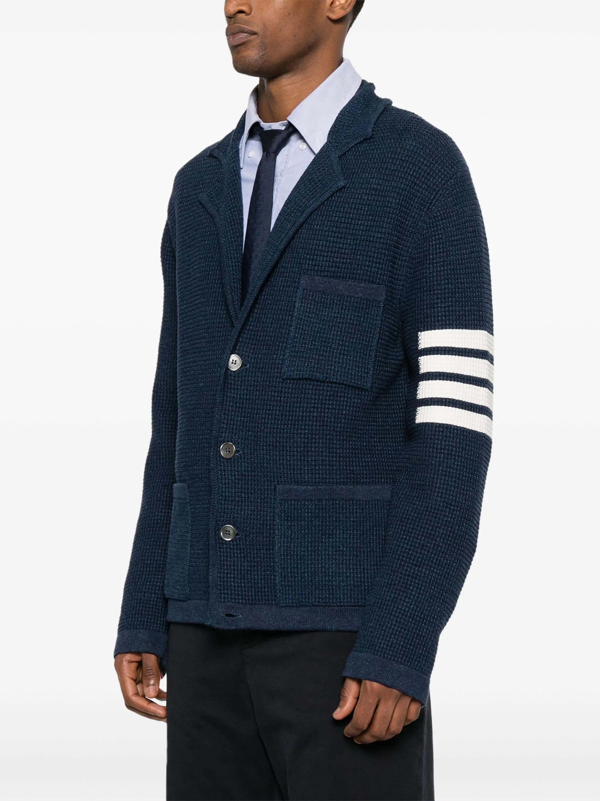 notched-lapels drop-shoulder cardigan