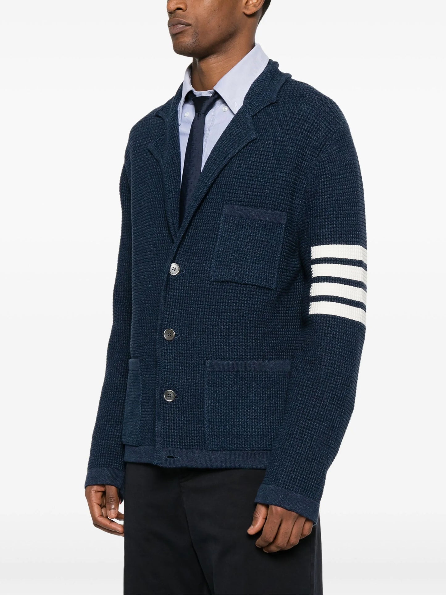 notched-lapels drop-shoulder cardigan