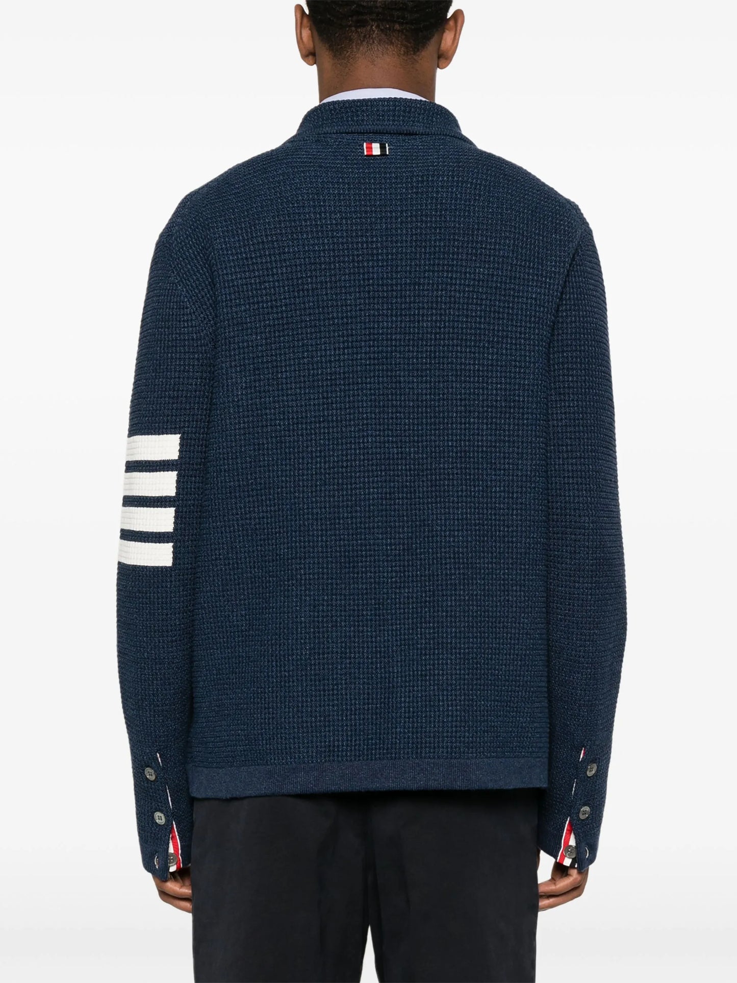 notched-lapels drop-shoulder cardigan