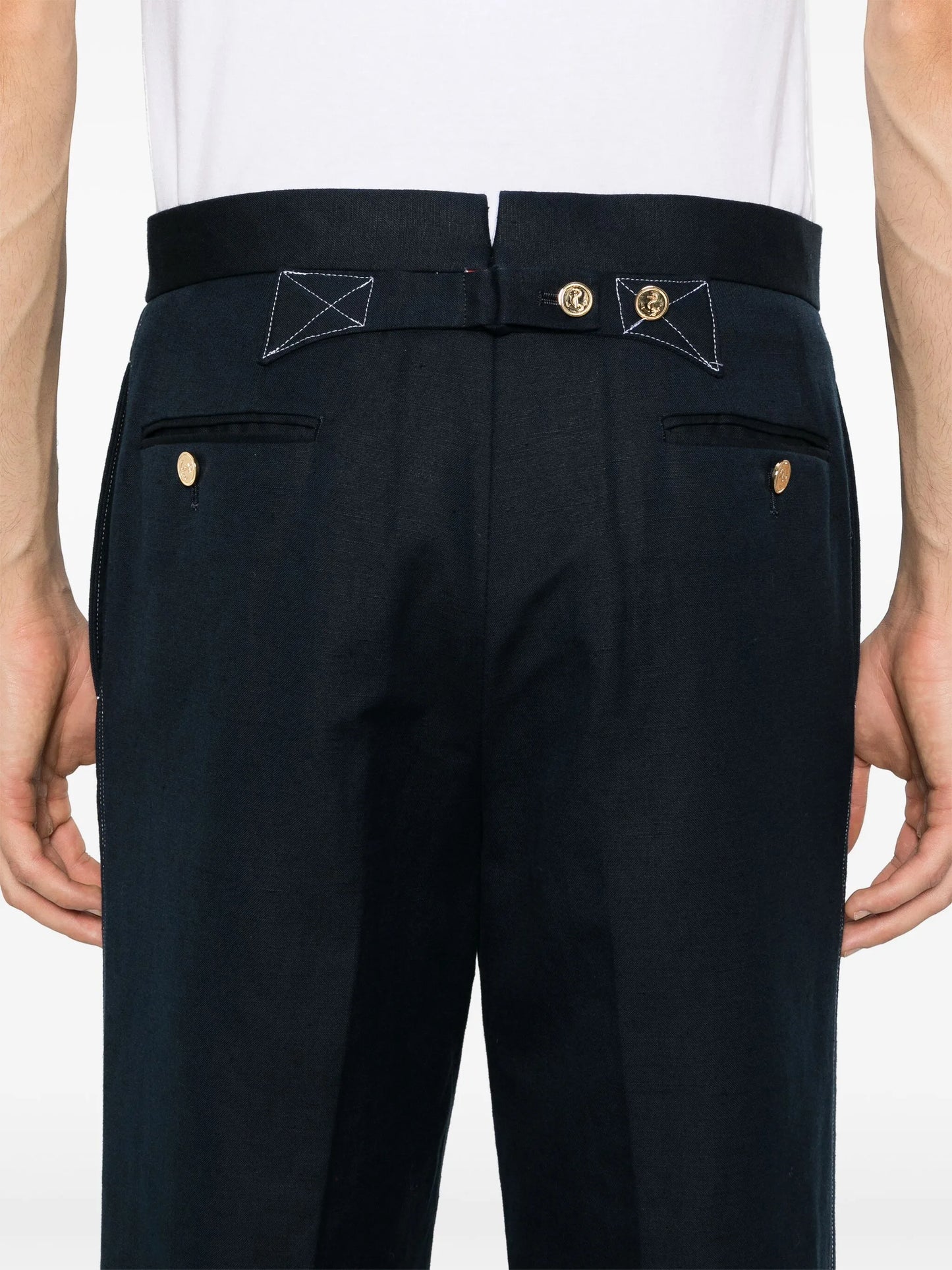 low-rise straight-leg trousers