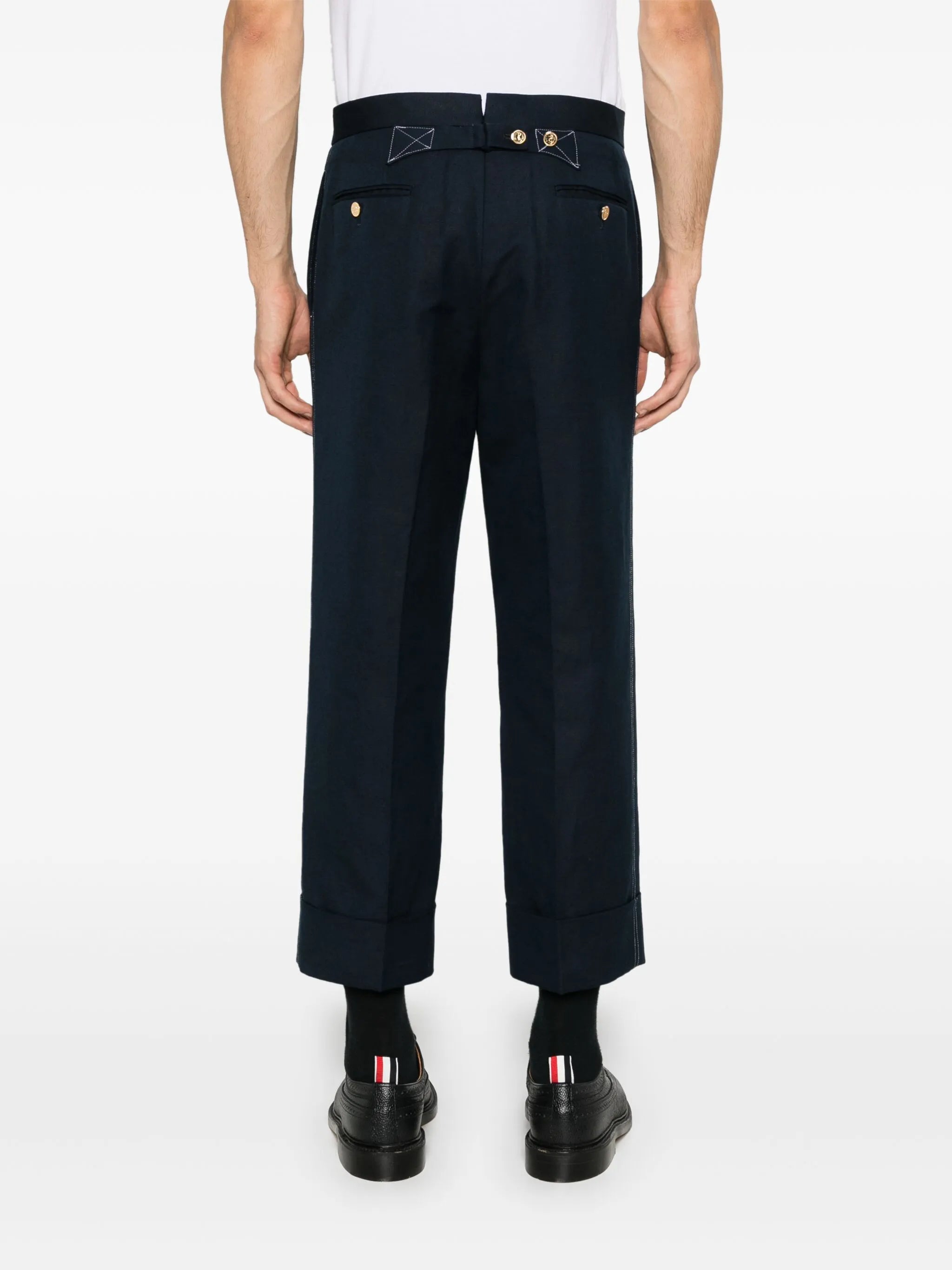 low-rise straight-leg trousers