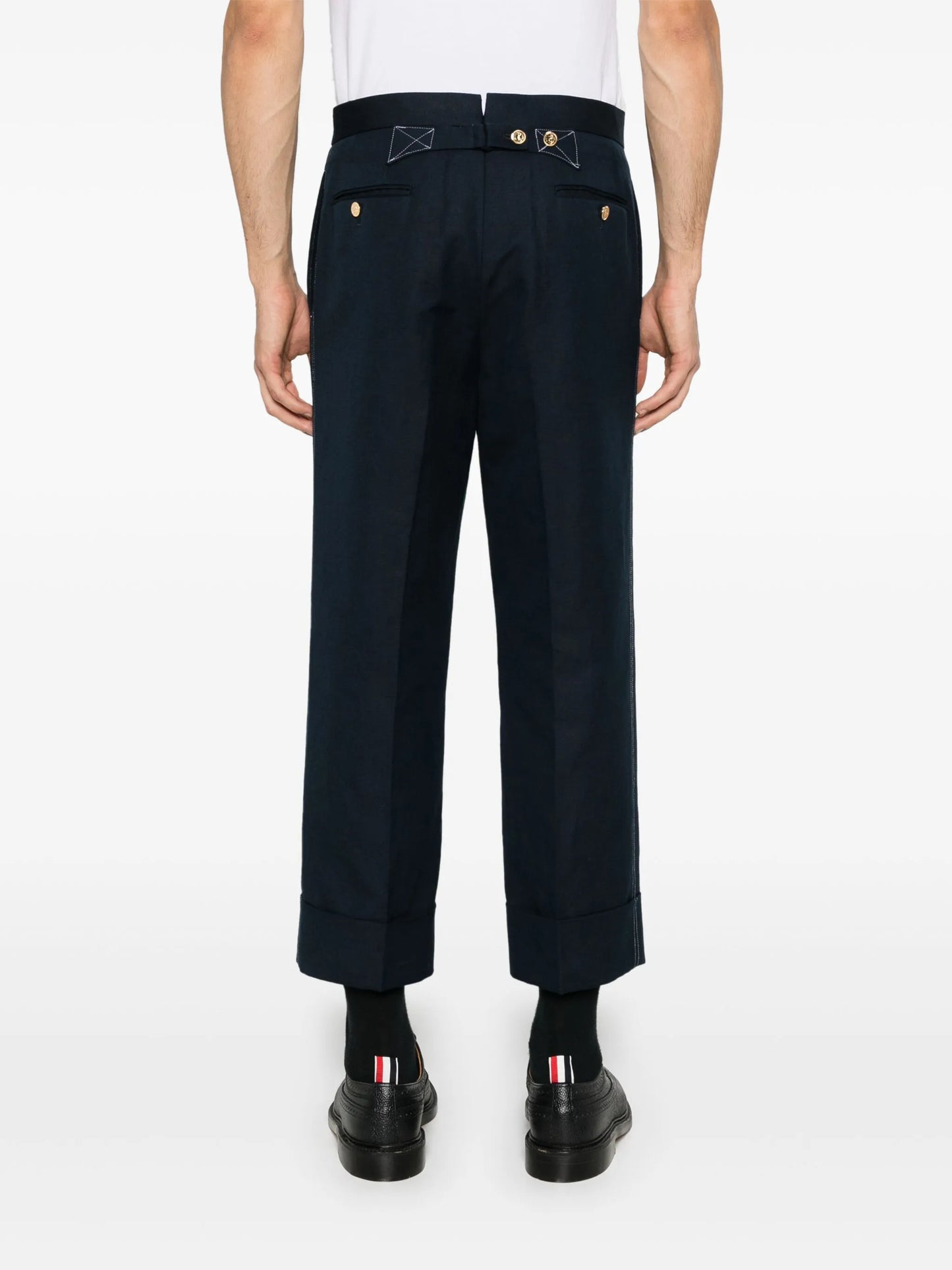 low-rise straight-leg trousers
