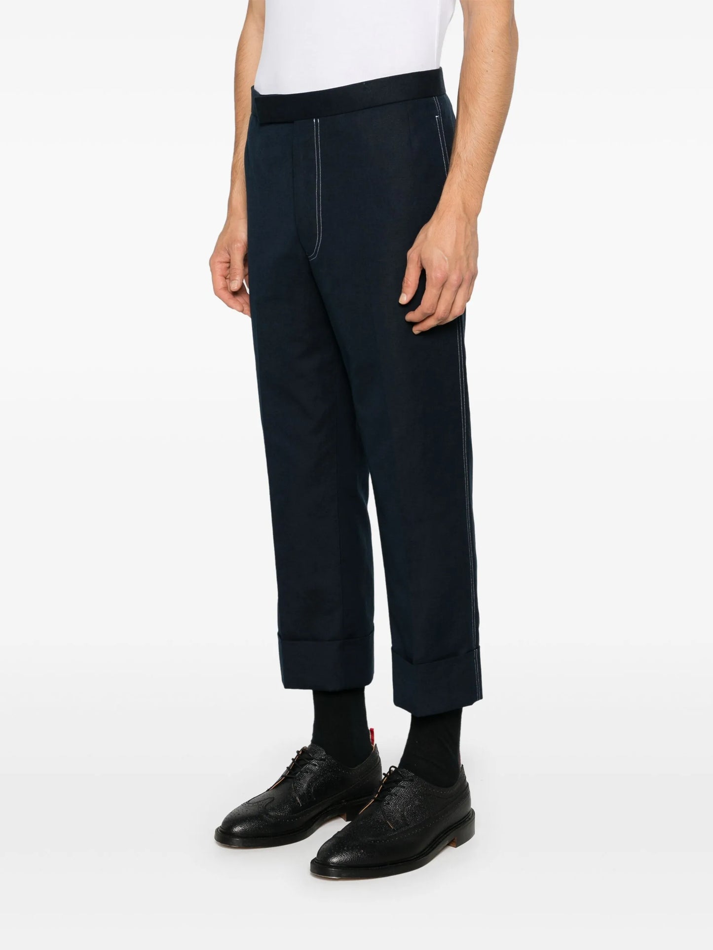 low-rise straight-leg trousers