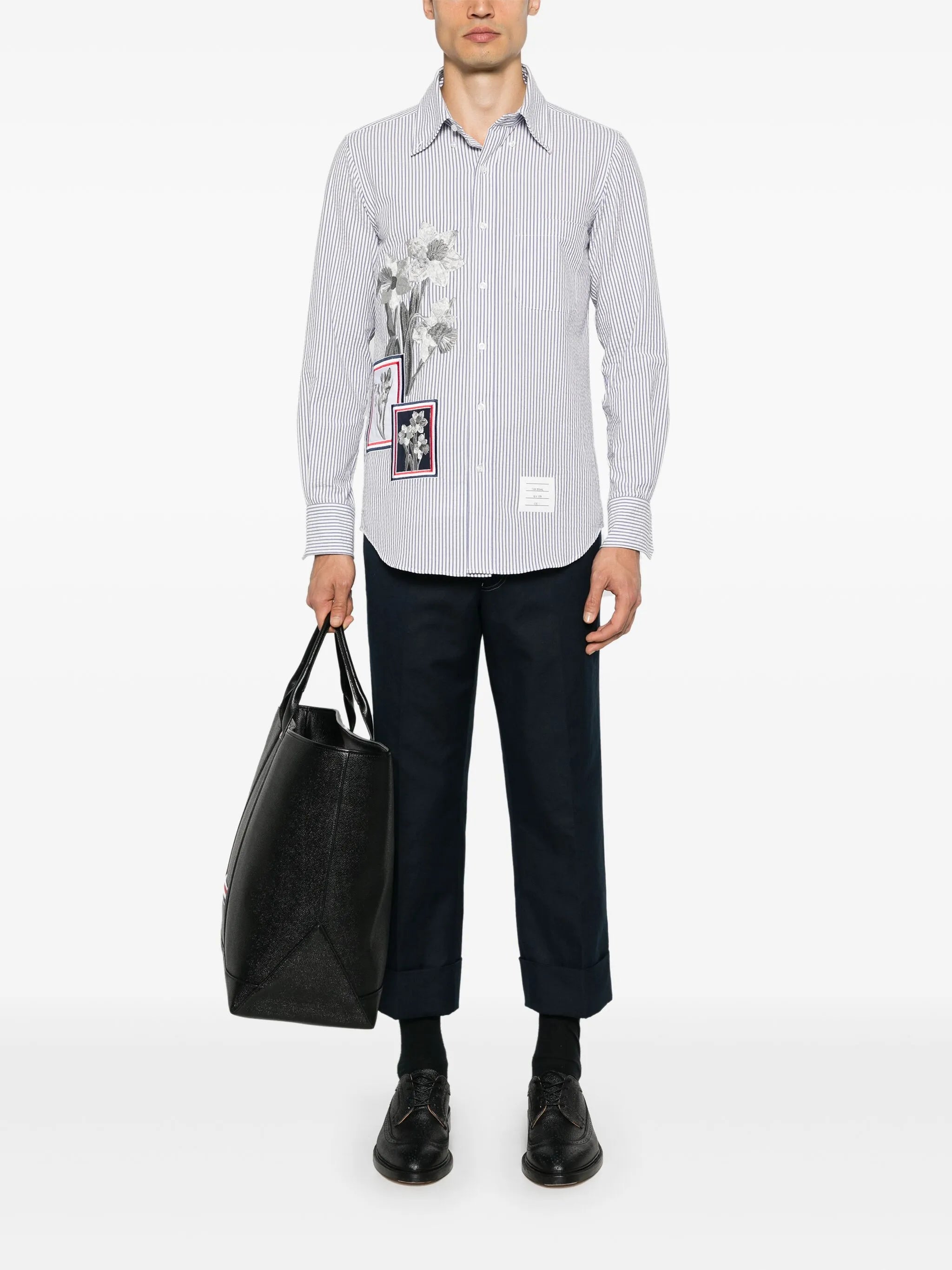 low-rise straight-leg trousers