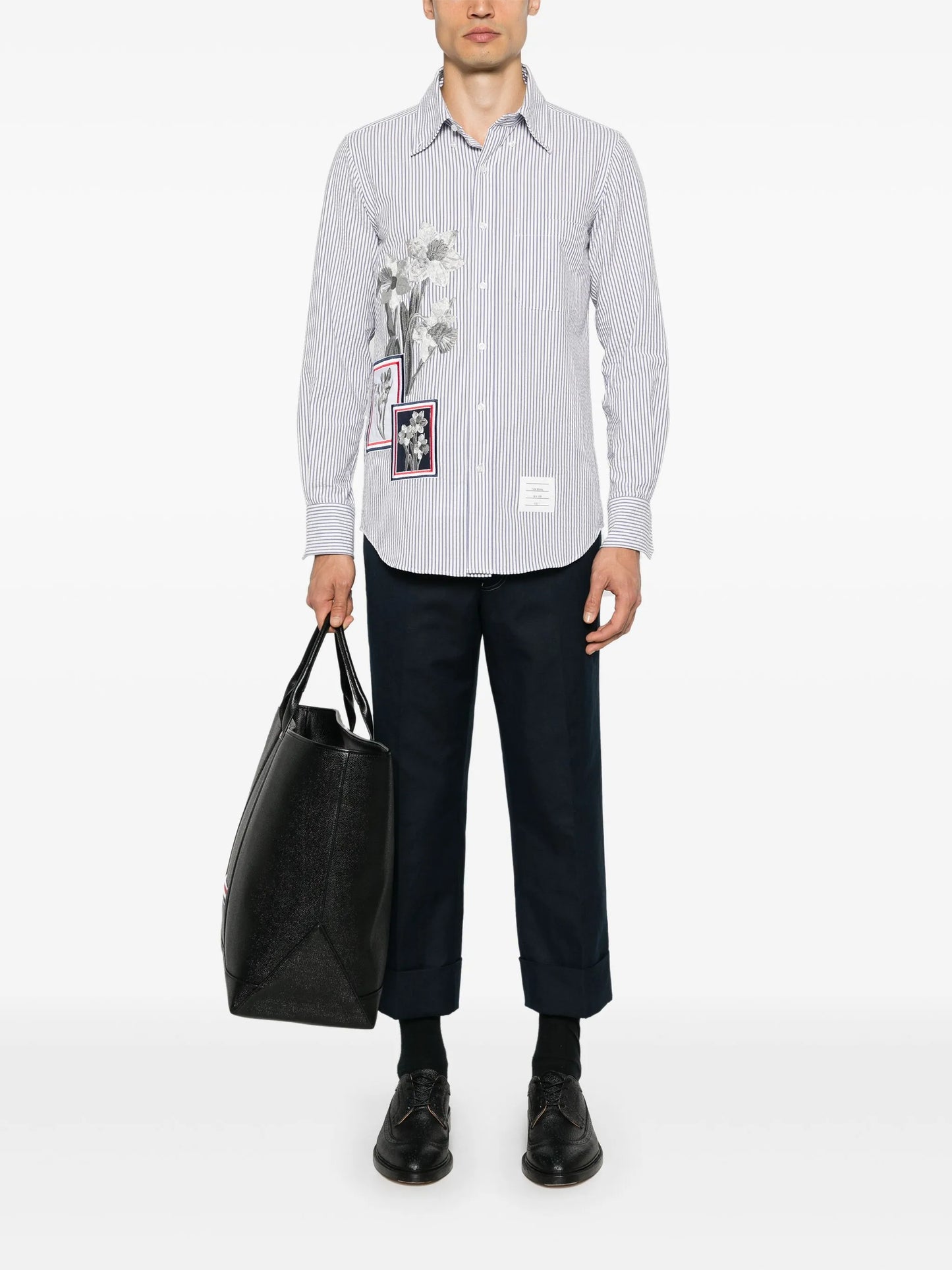 low-rise straight-leg trousers