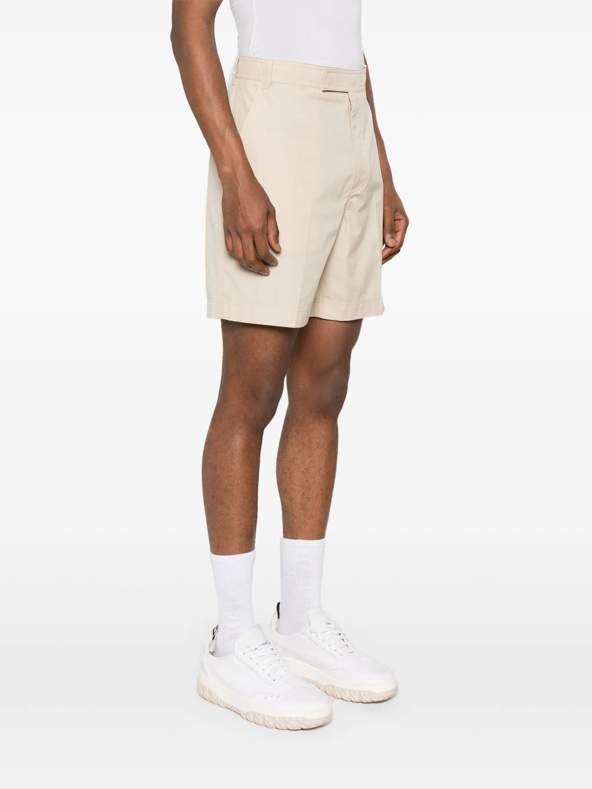 pressed-crease straight-leg shorts