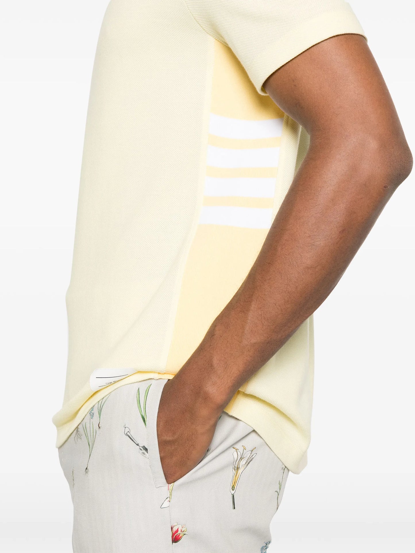 4-Bar stripe cotton T-shirt