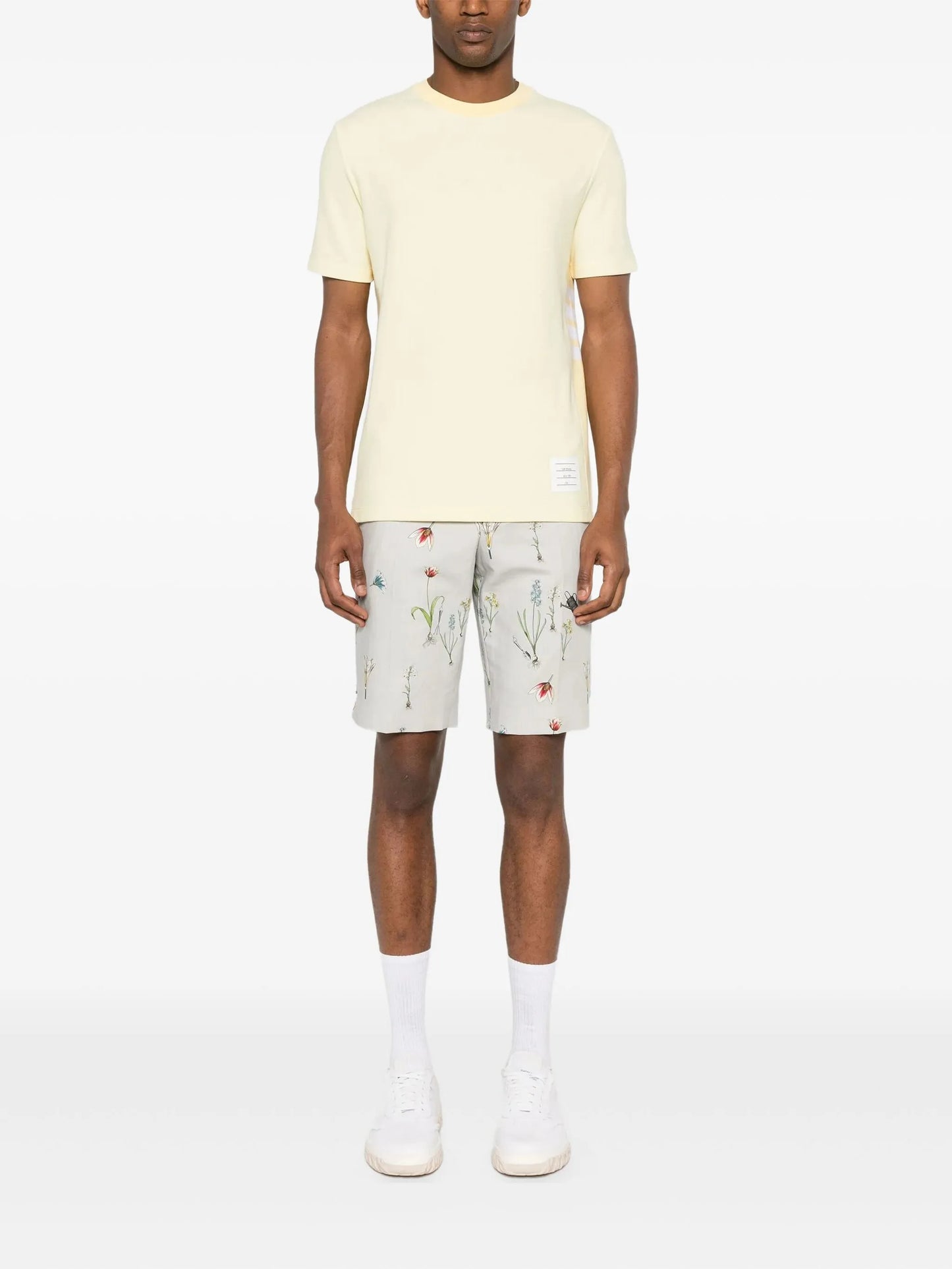 4-Bar stripe cotton T-shirt