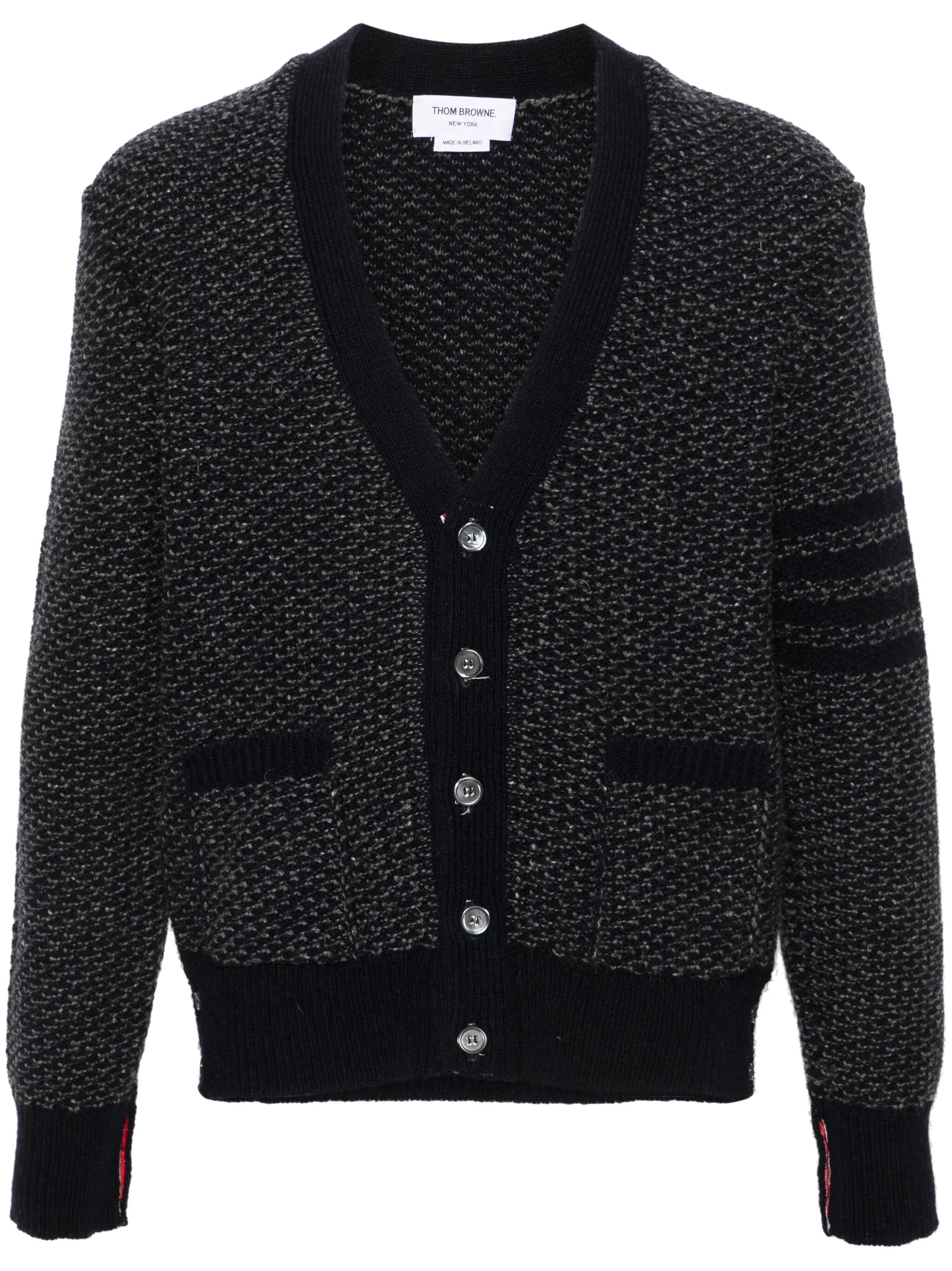 4-Bar textured-knit cardigan