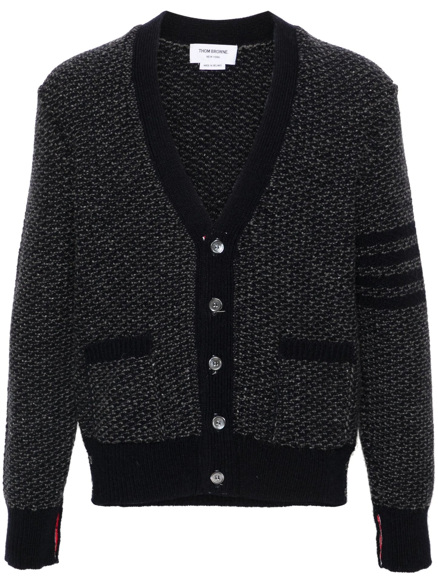 4-Bar textured-knit cardigan