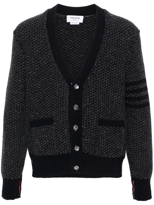 4-Bar textured-knit cardigan