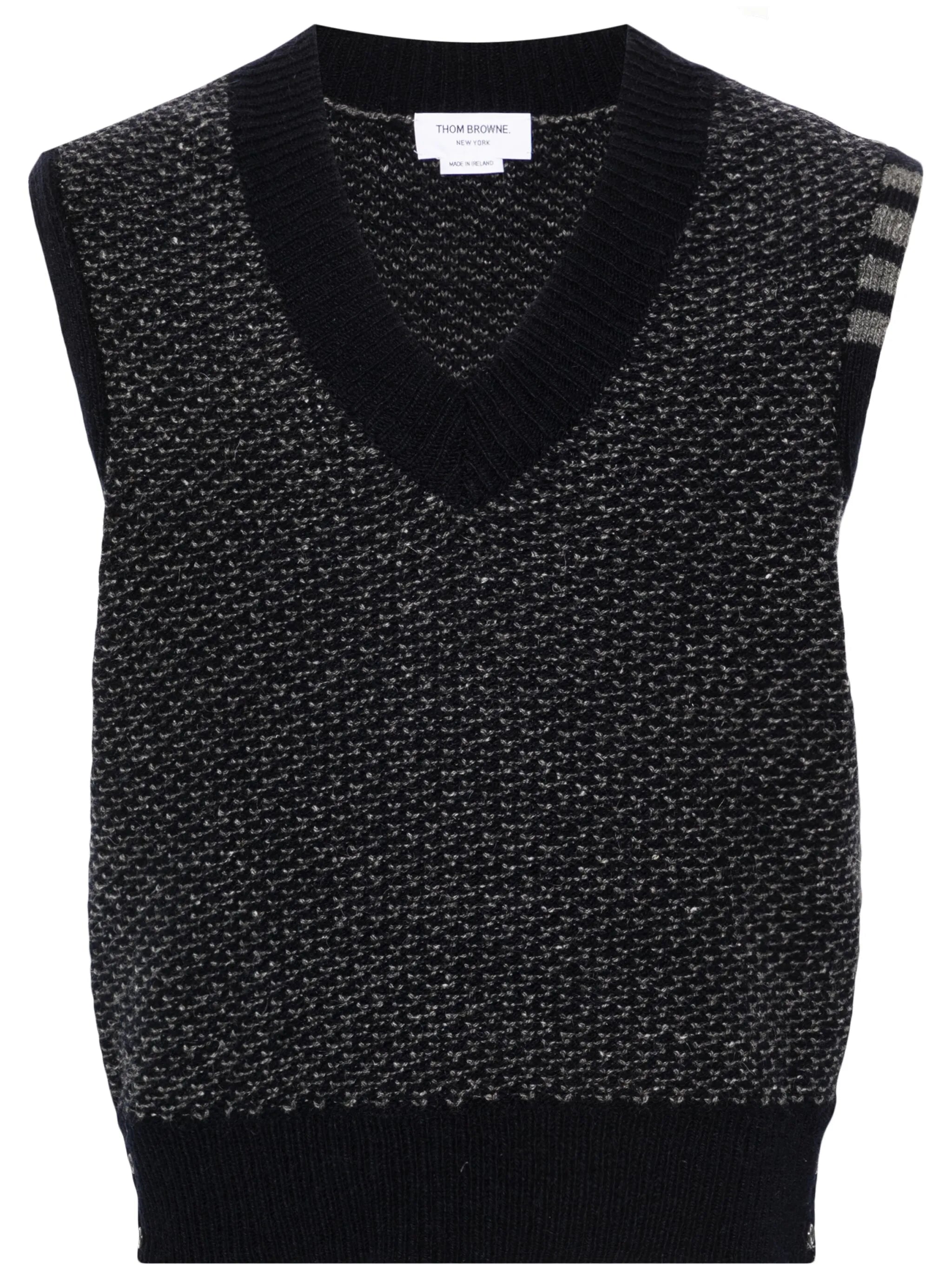 4-Bar textured-knit vest