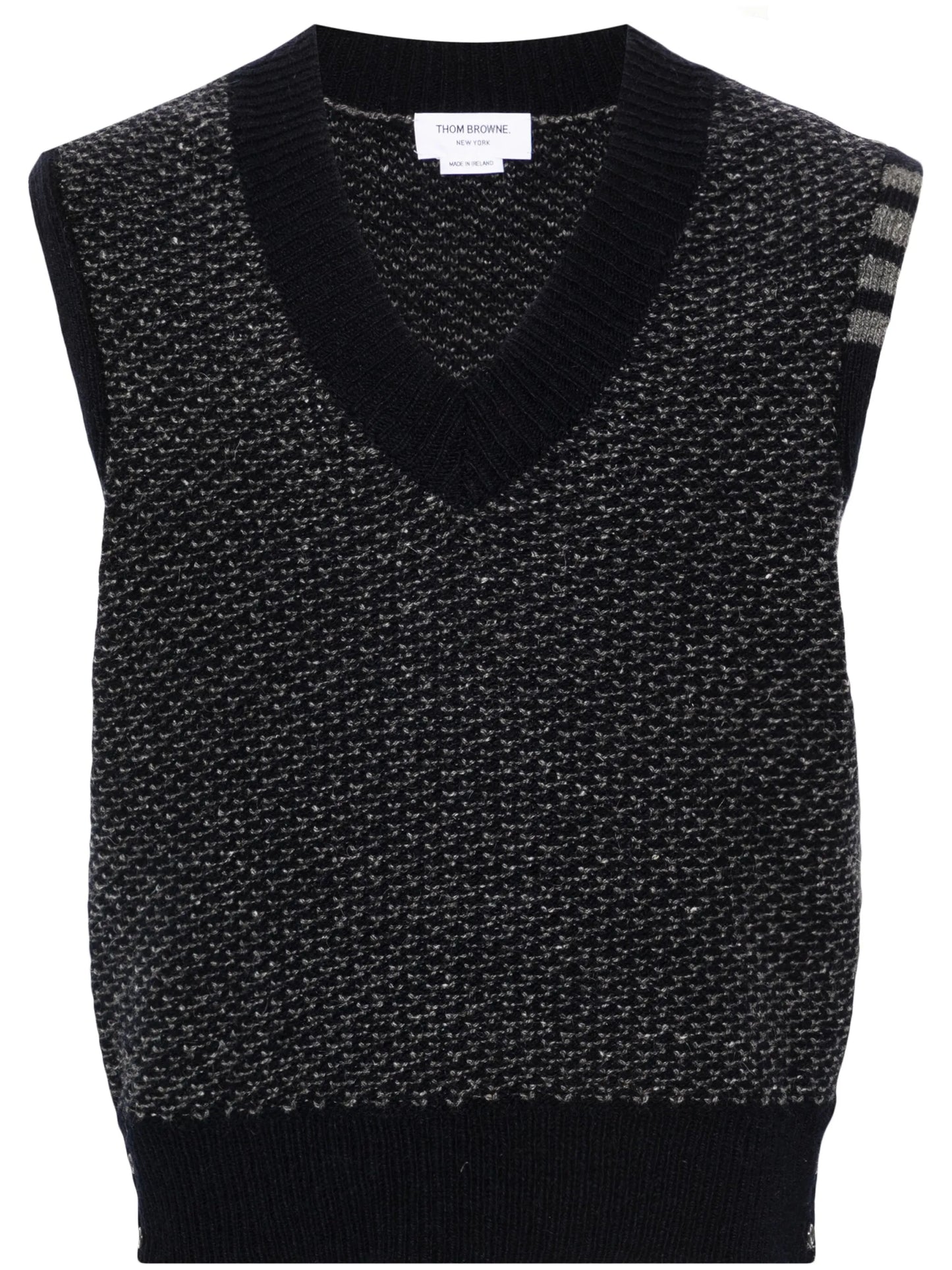 4-Bar textured-knit vest