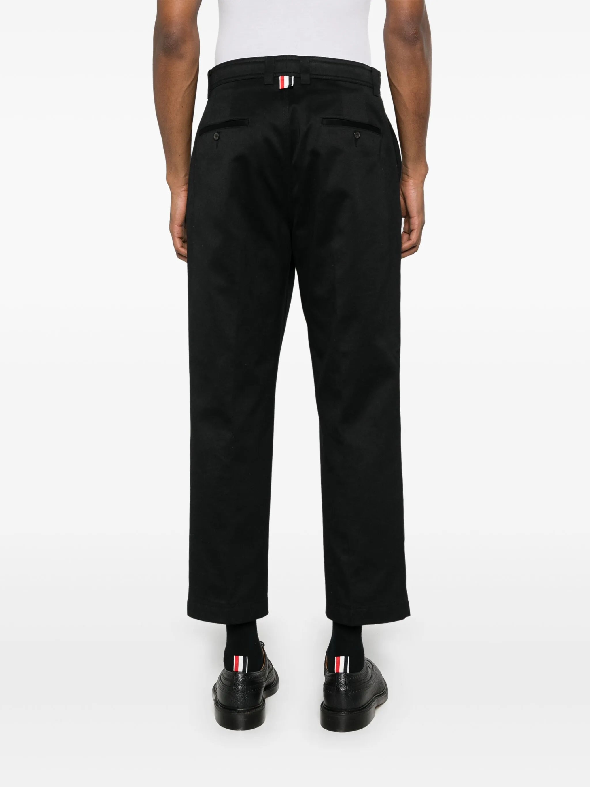 mid-rise tapered chinos