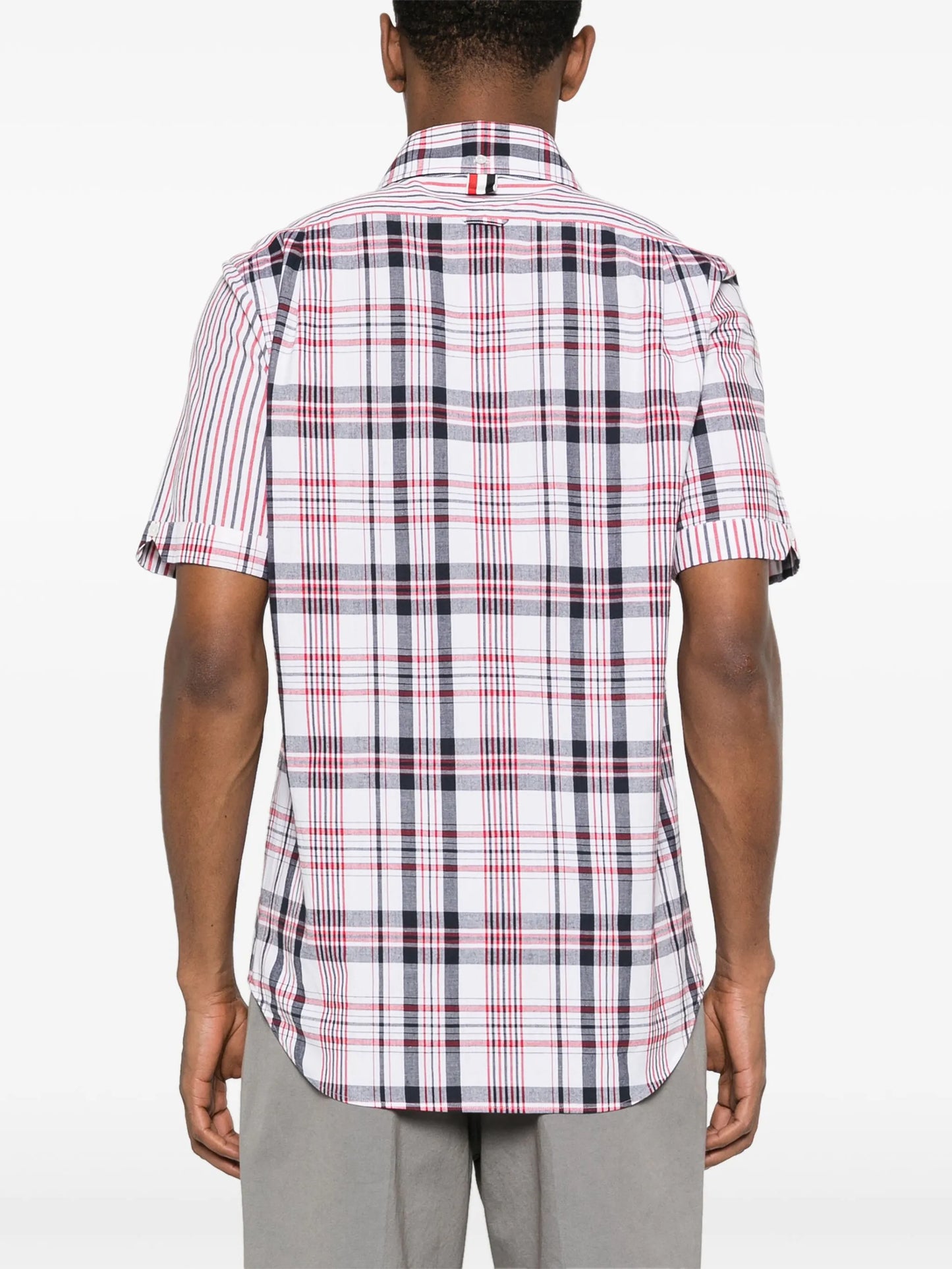 mix-pattern cotton shirt