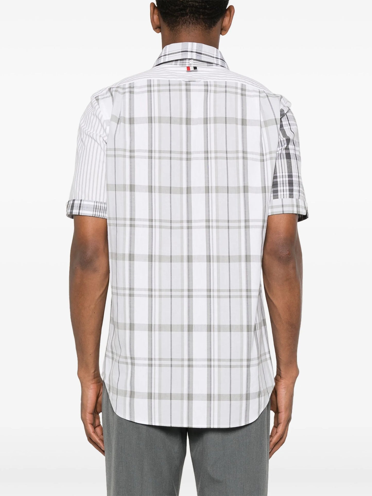 mix-pattern cotton shirt