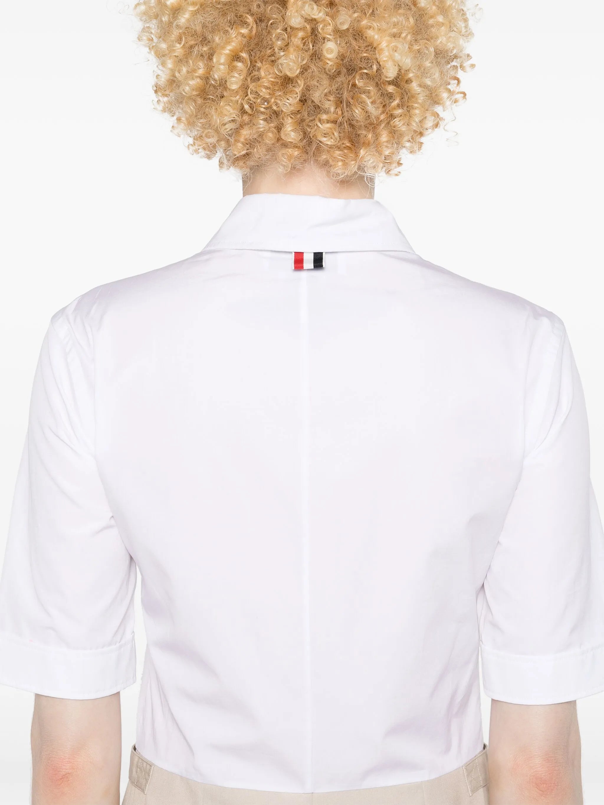 colour-block button-up shirtdress