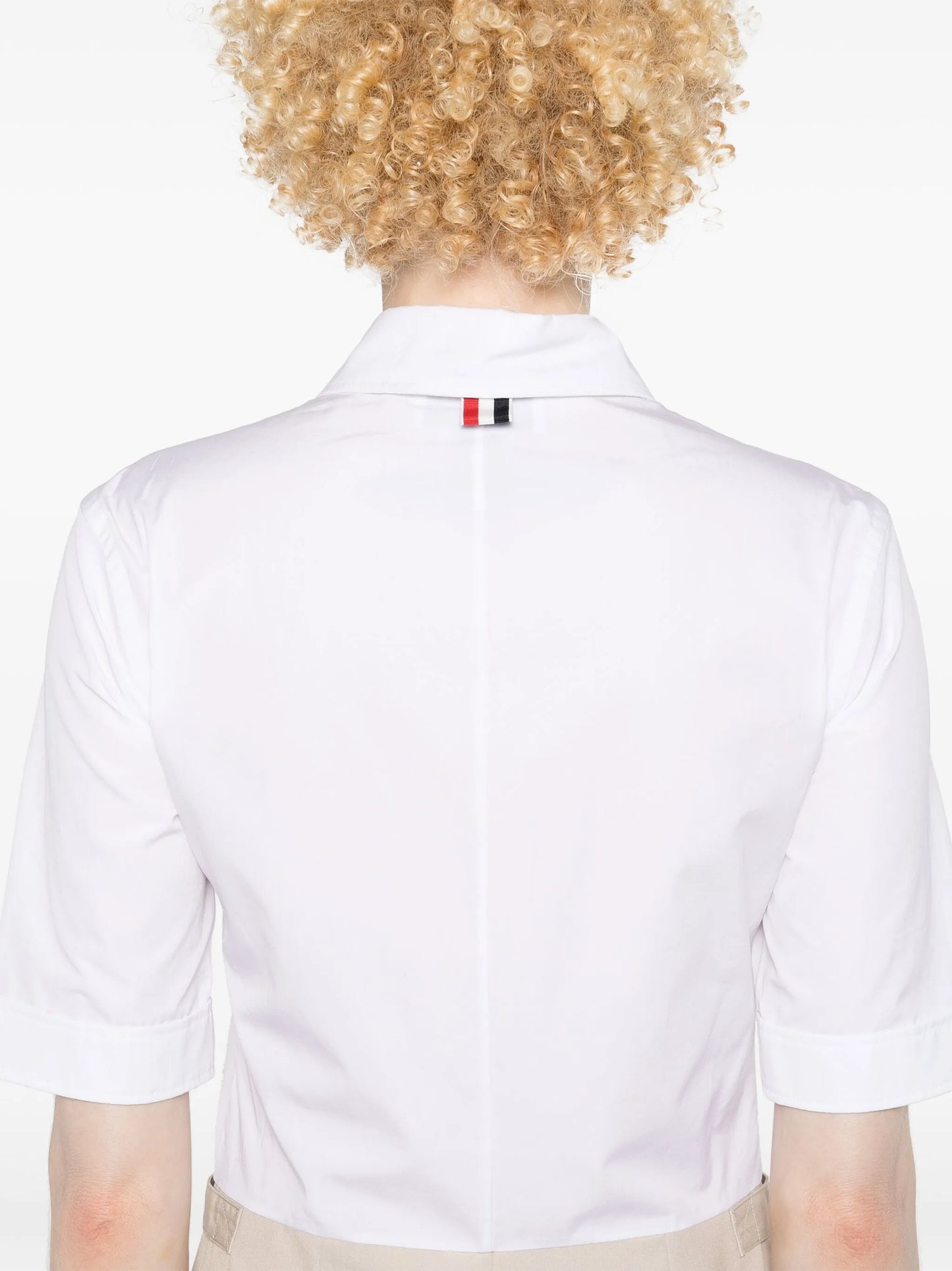 colour-block button-up shirtdress