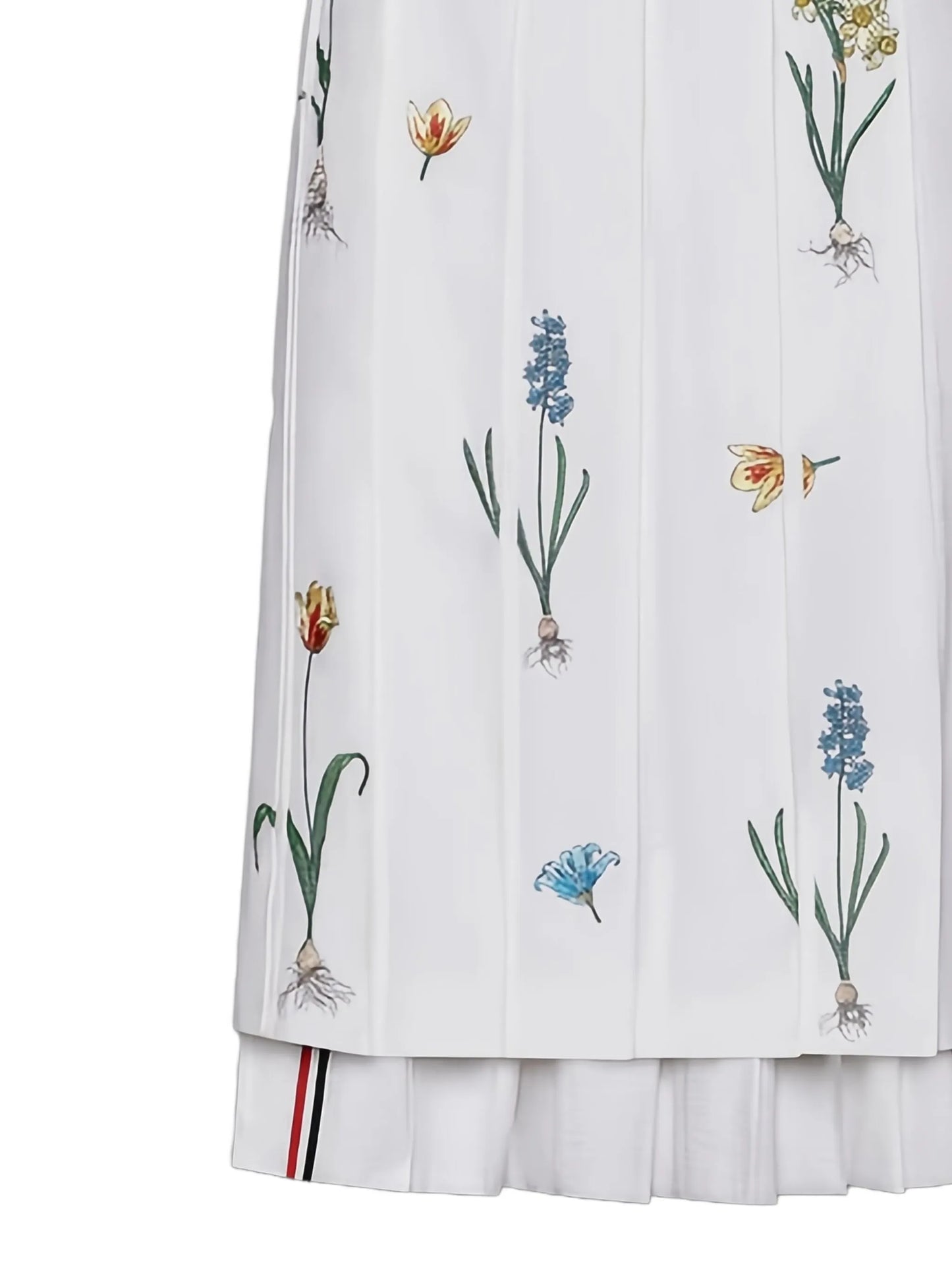 floral-embroidery midi skirt