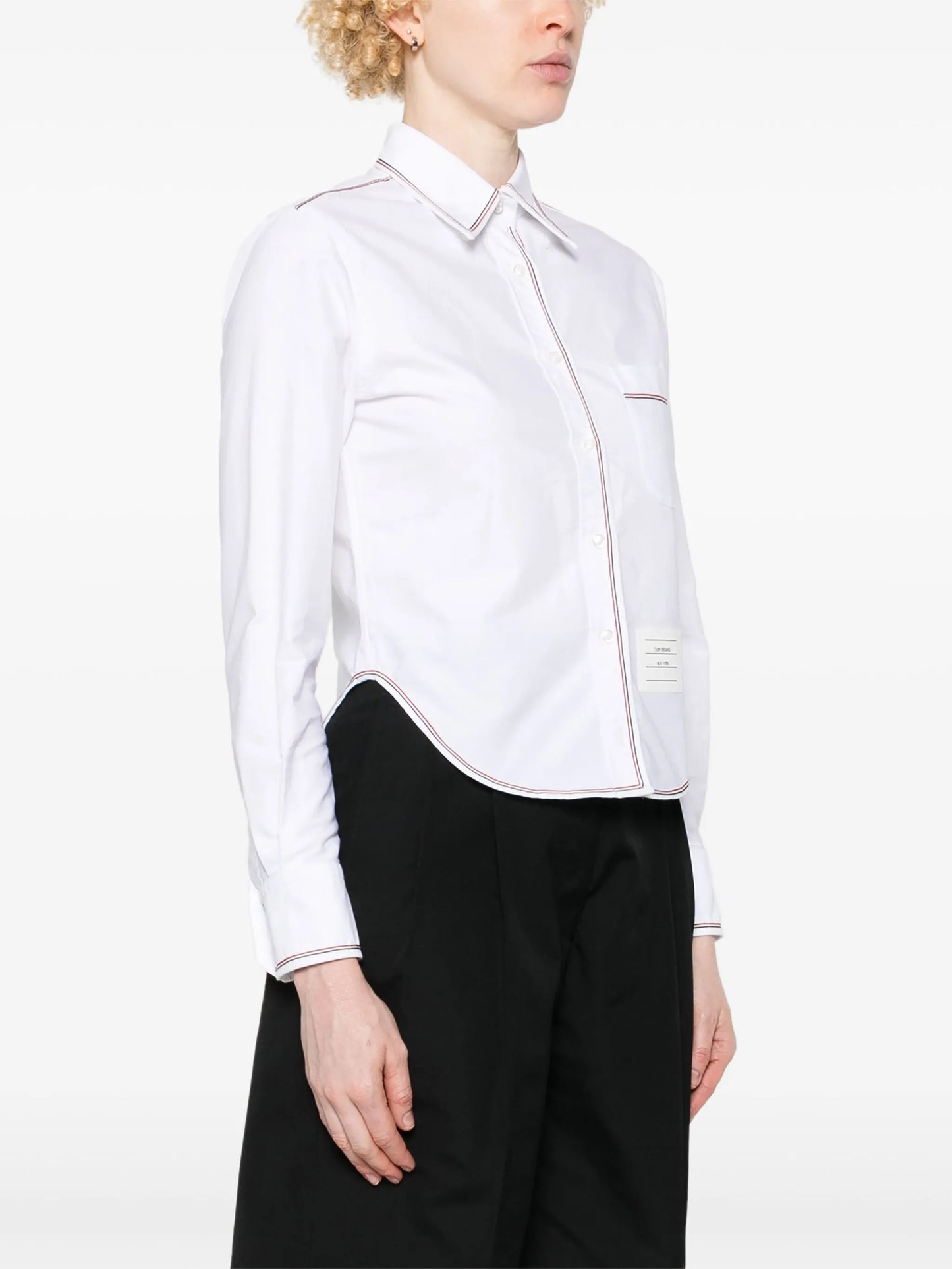 Classic long-sleeve cropped shirt