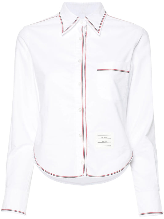 Classic long-sleeve cropped shirt