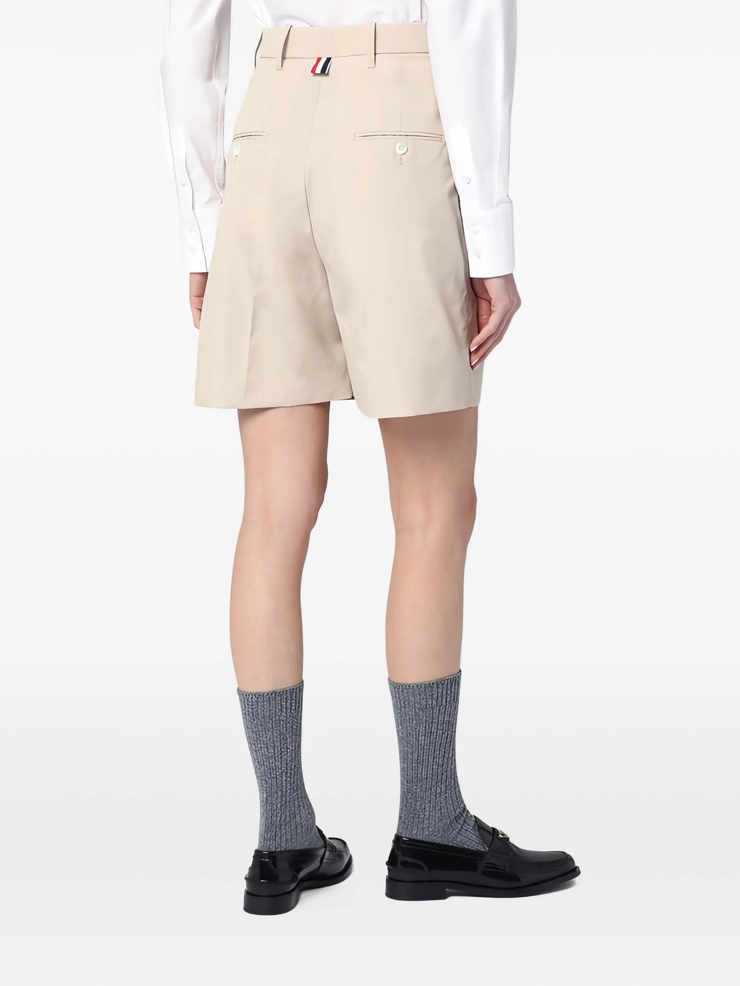 high-waist pleated shorts