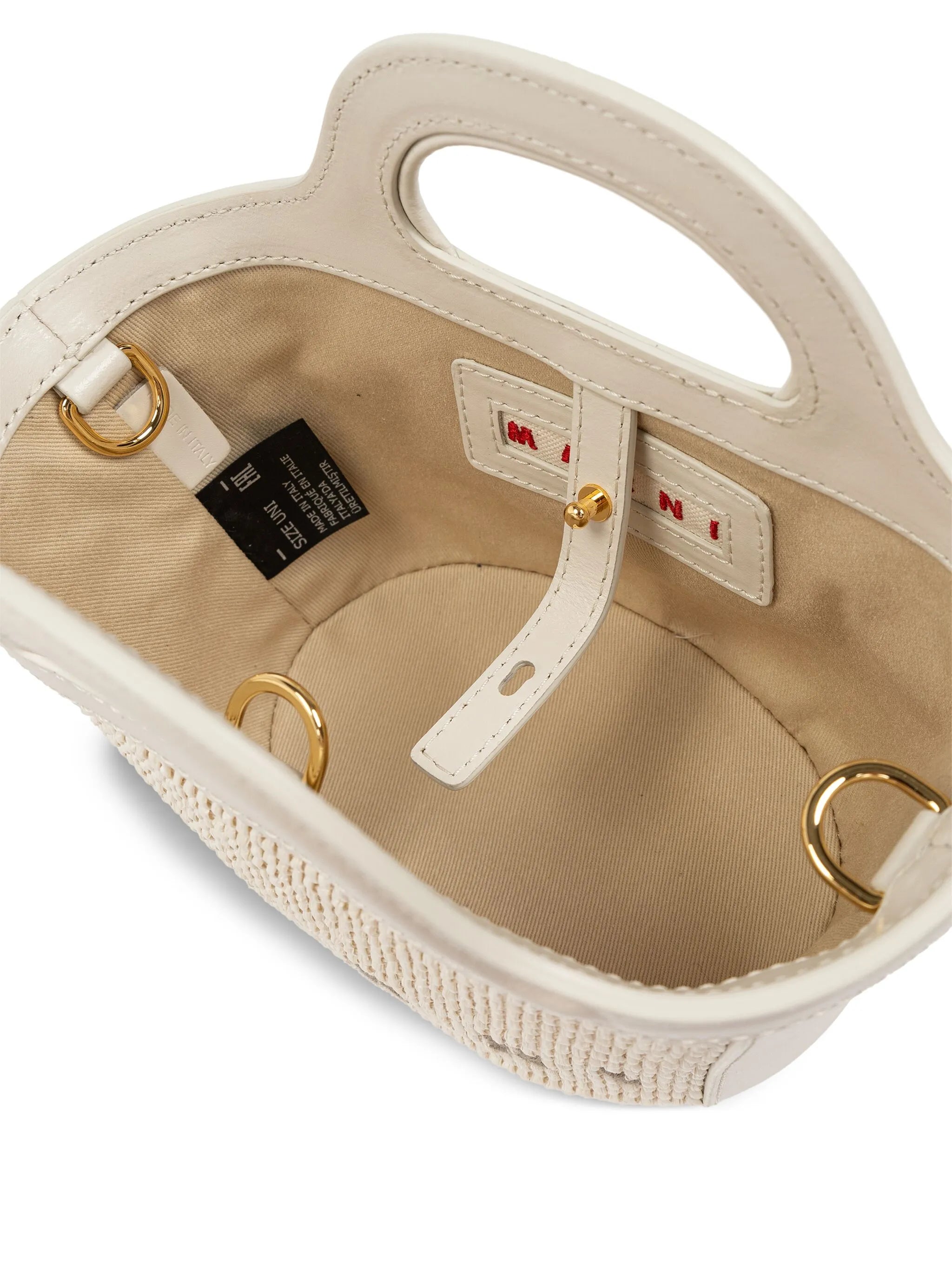 Tropicalia micro bag in leather and raffia-effect fabric