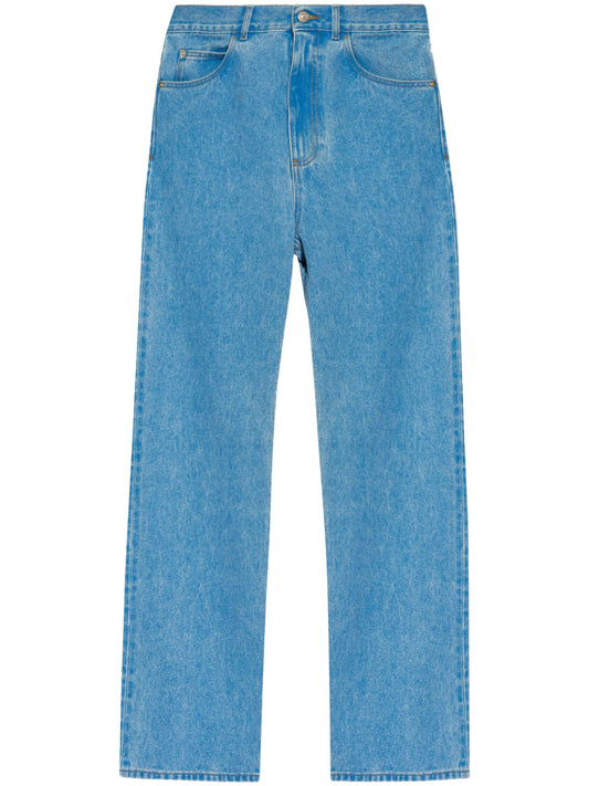 logo-patch cotton jeans