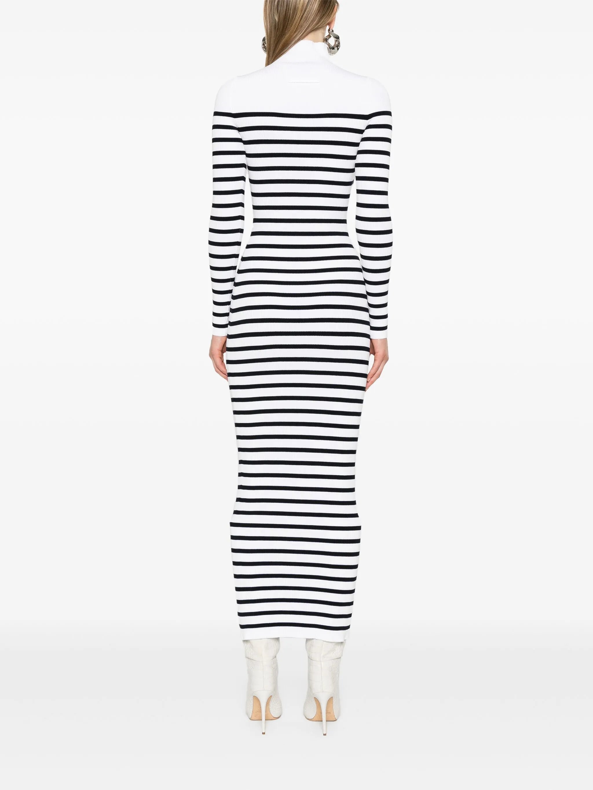 striped ribbed maxi dress